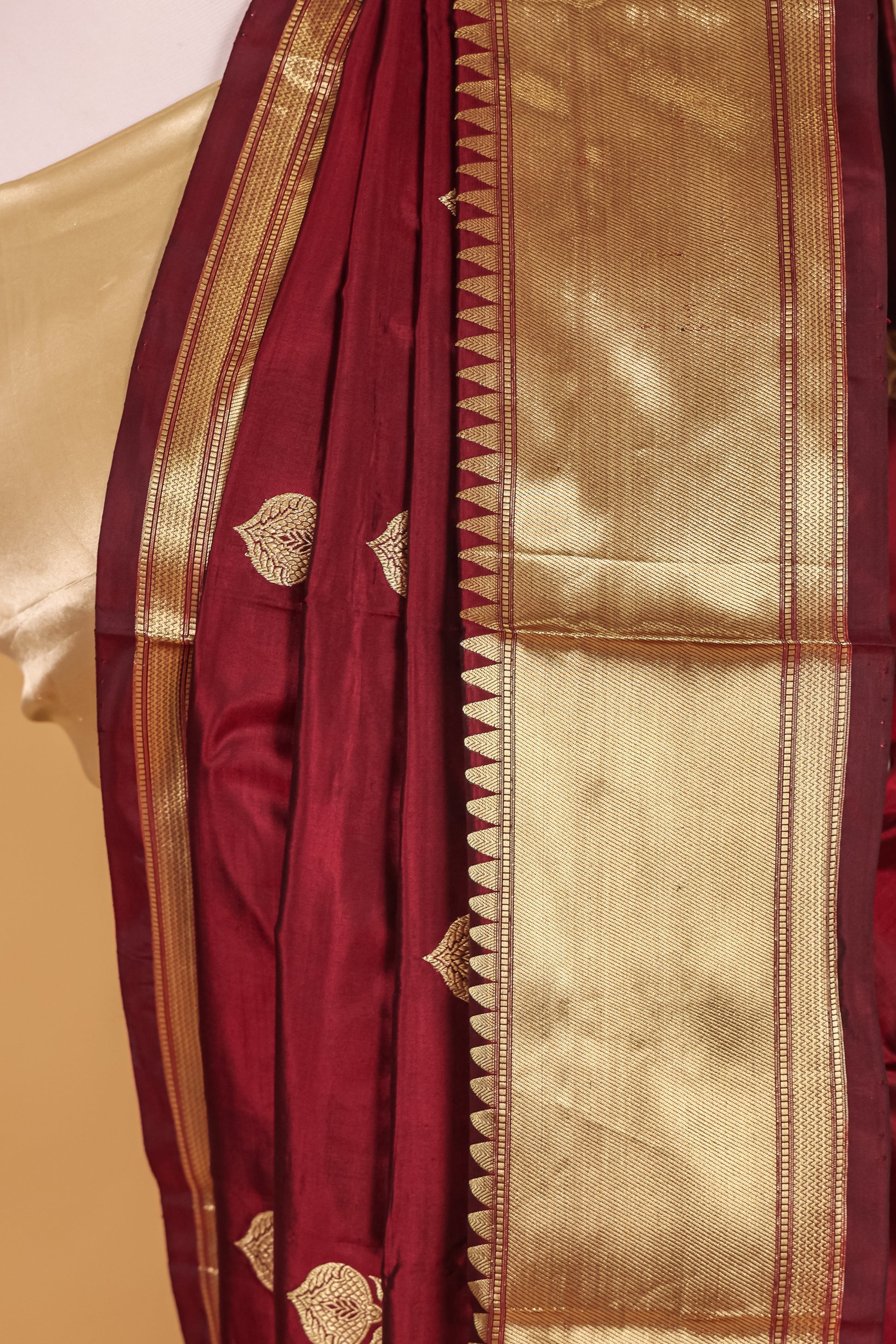 Chocolate Katan Pure Silk Kadhwa Saree - Panaya