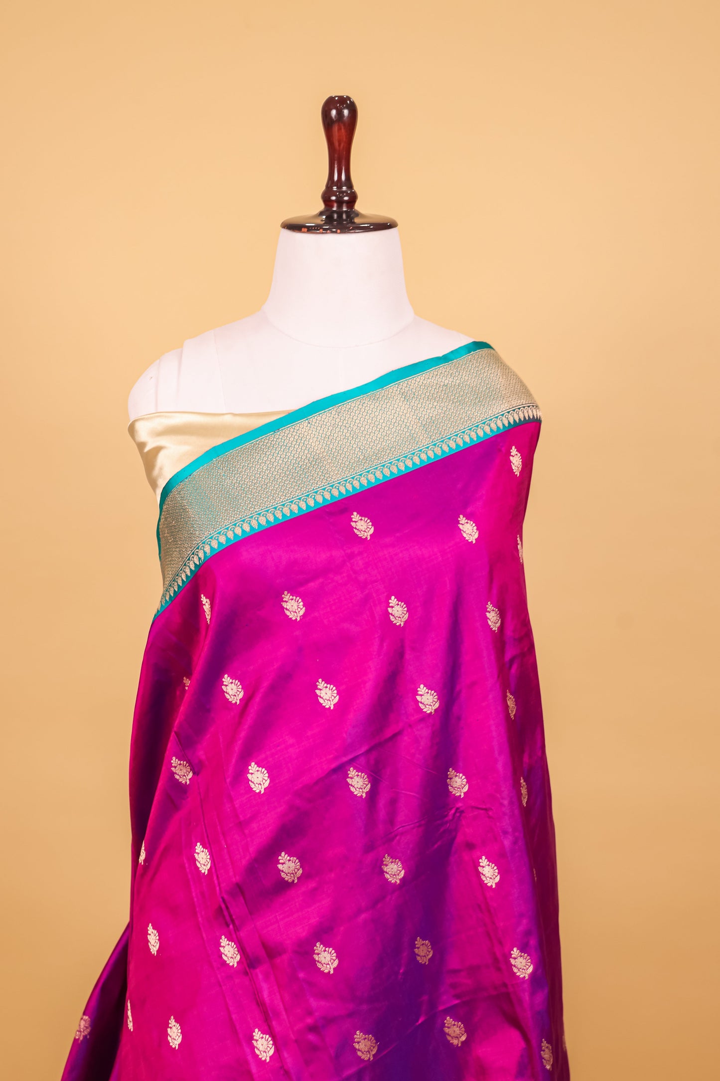 Purple Katan Pure Silk Kadhwa Saree - Panaya