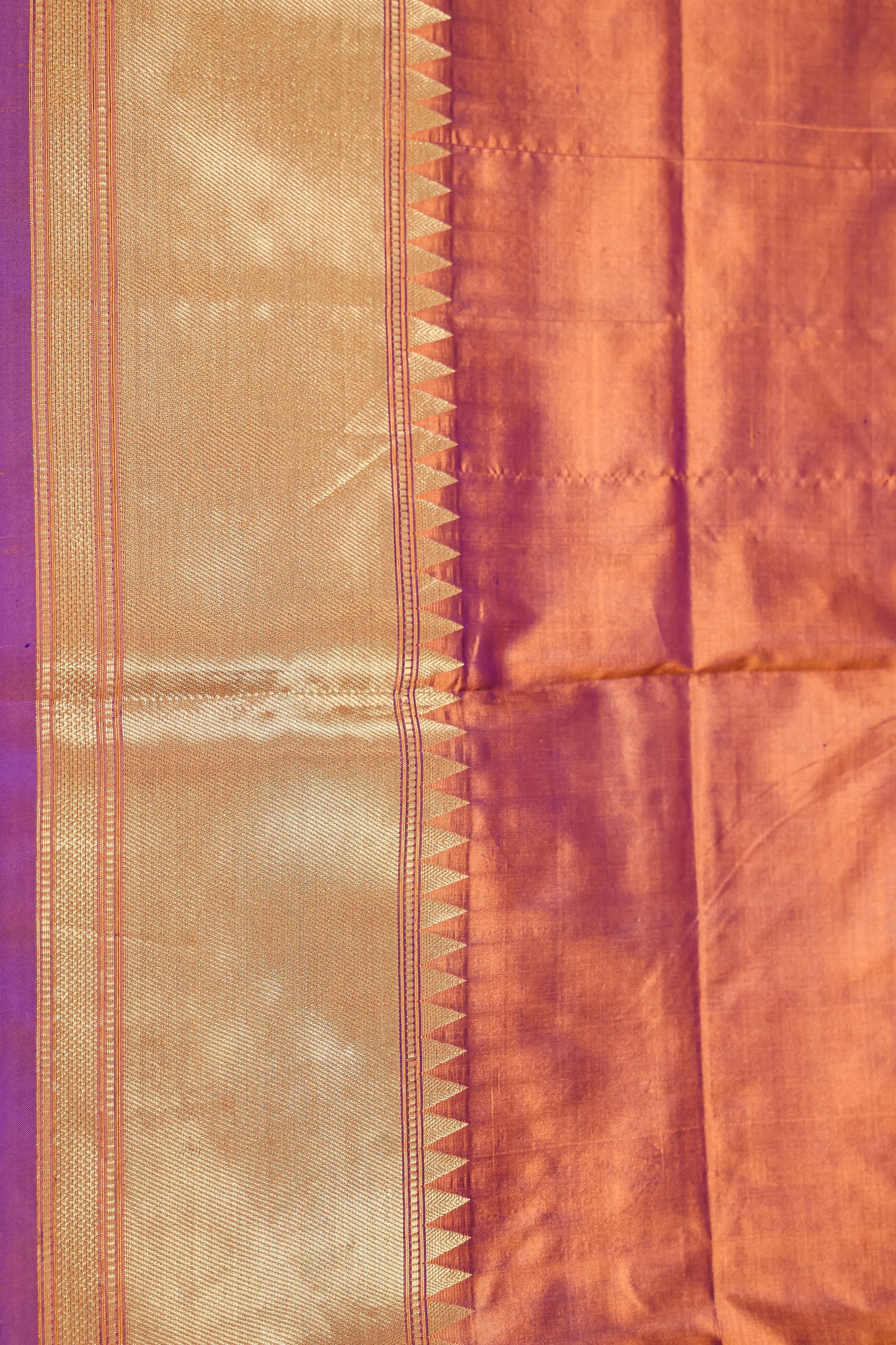 Purple Katan Pure Silk Kadhwa Saree