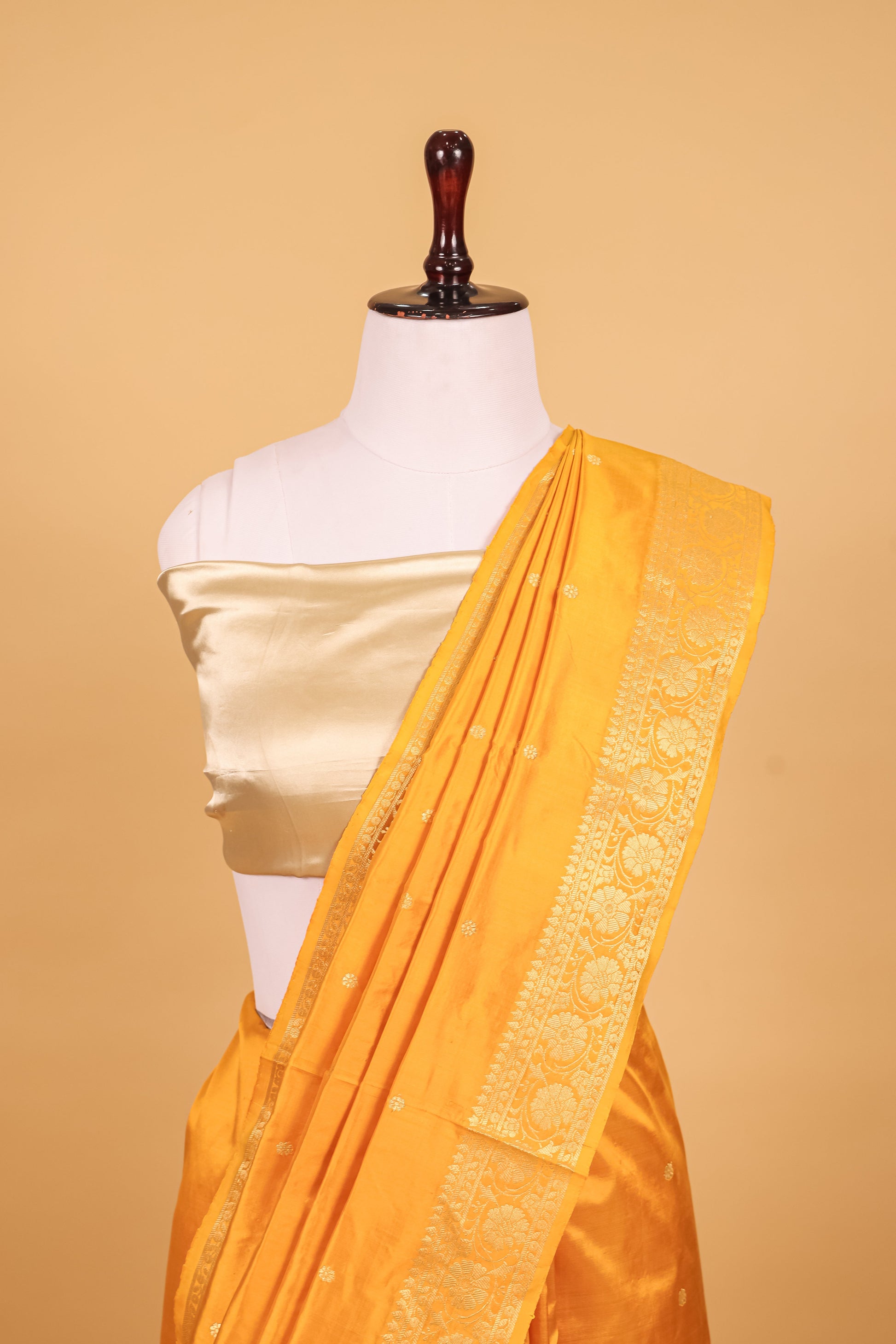 Yellow Katan Pure Silk Kadhwa Saree - Panaya