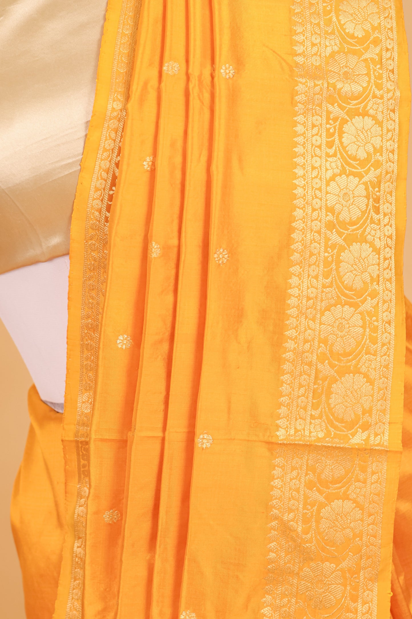 Yellow Katan Pure Silk Kadhwa Saree - Panaya