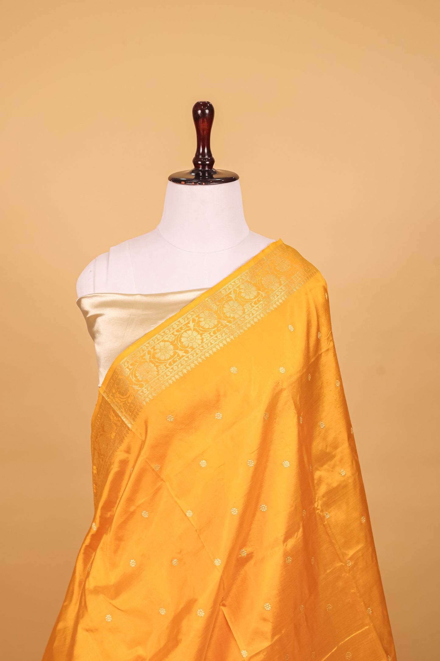 Yellow Katan Pure Silk Kadhwa Saree - Panaya