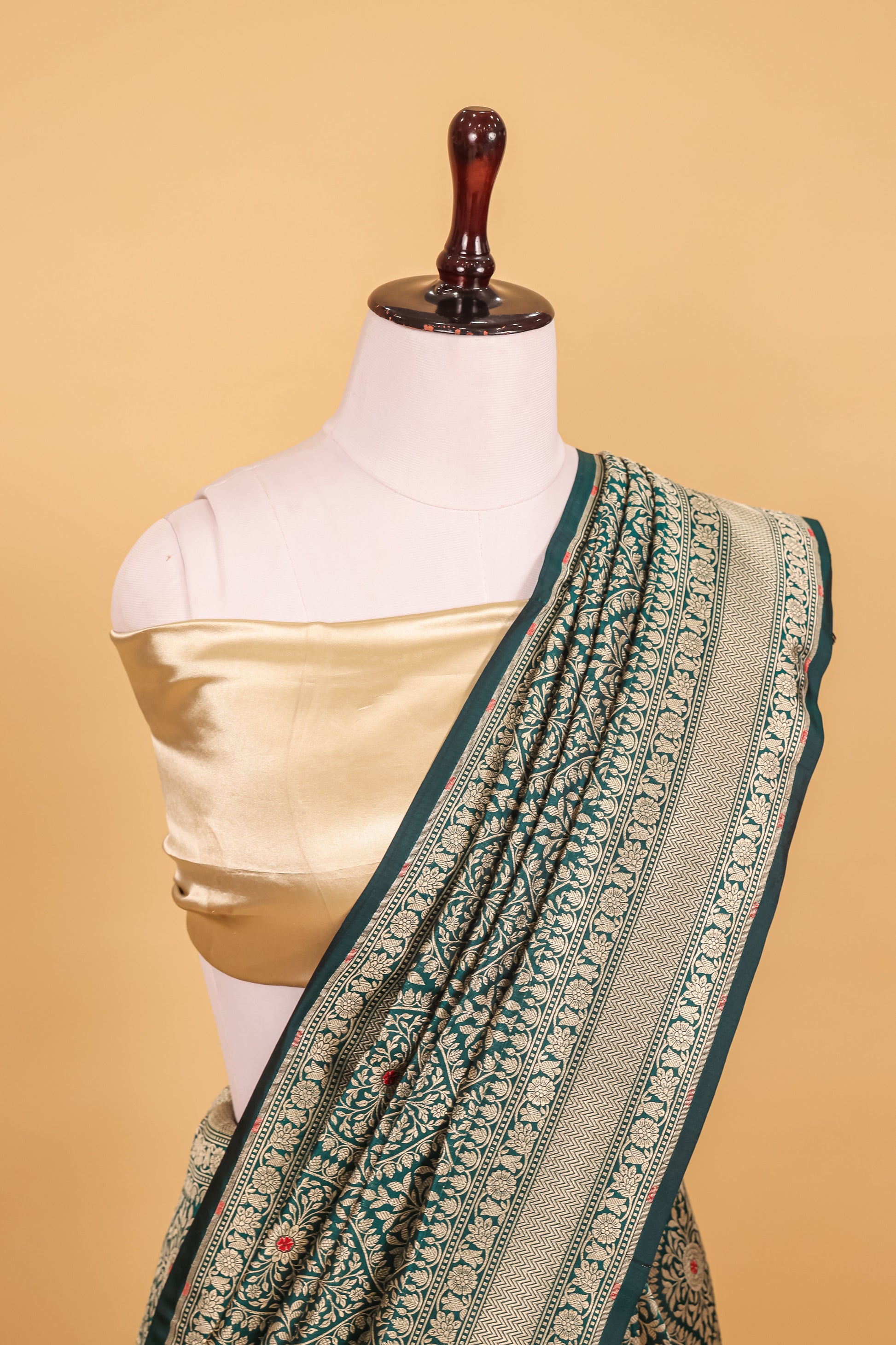 Green Katan Pure Silk Cutwork Saree - Panaya