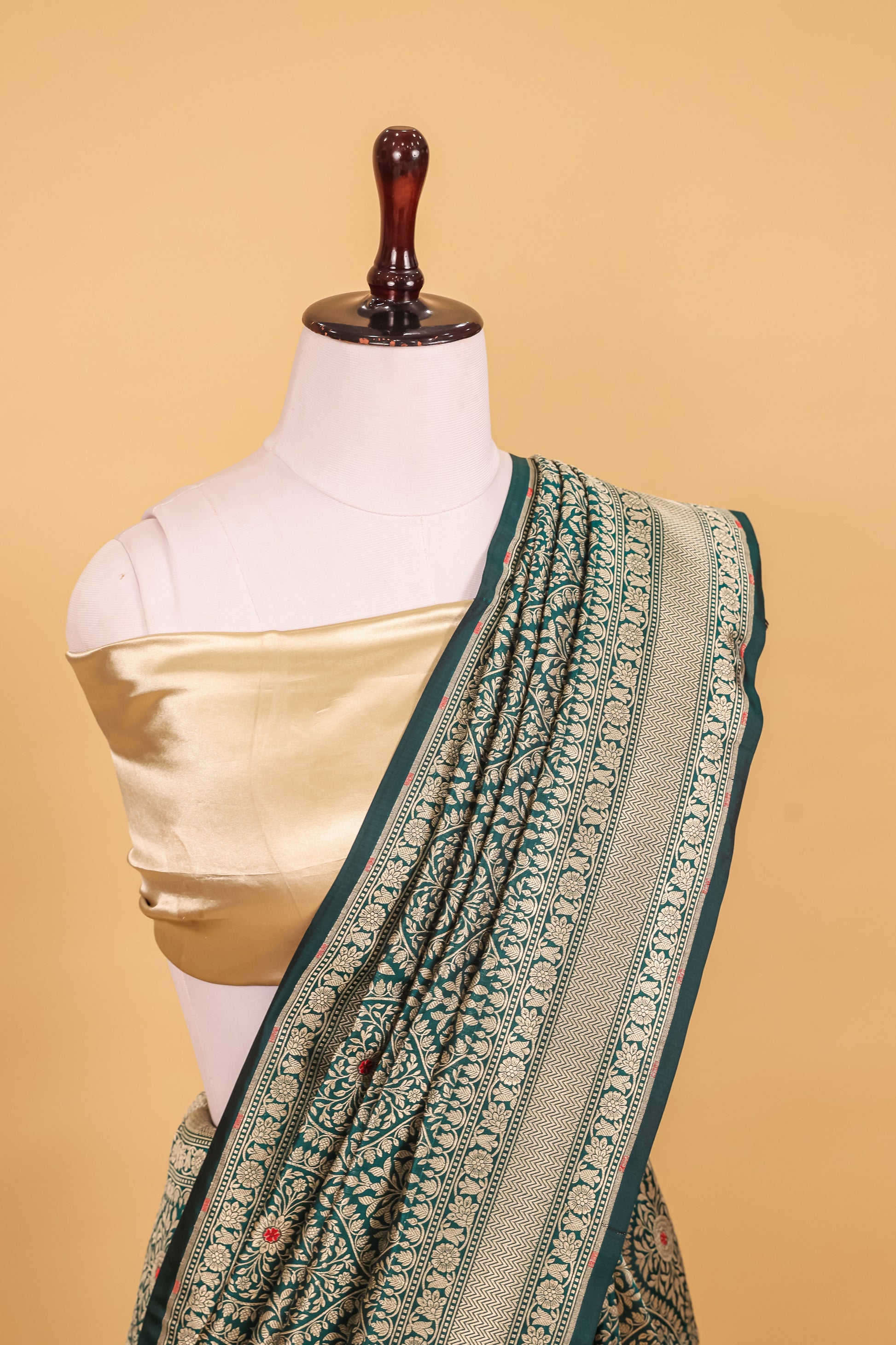 Green Katan Pure Silk Cutwork Saree - Panaya