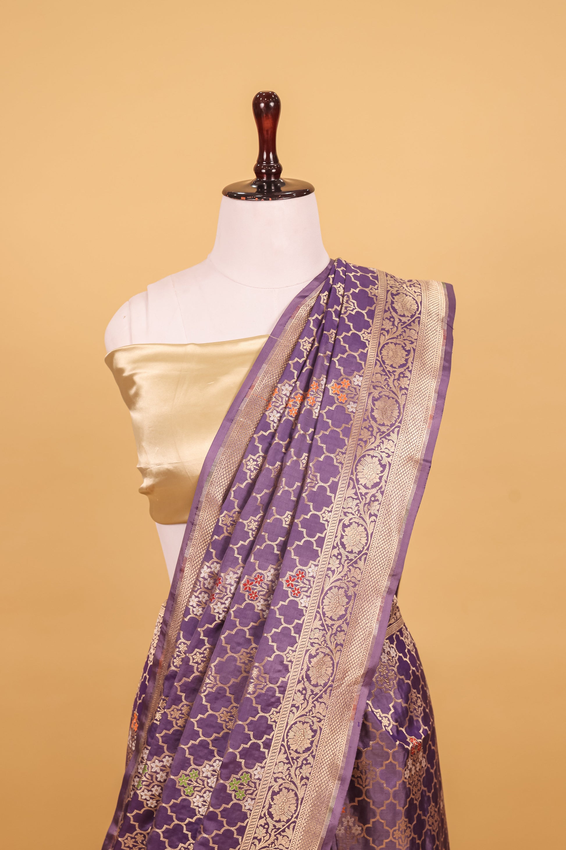 Blue Katan Pure Silk Kadhwa Saree - Panaya