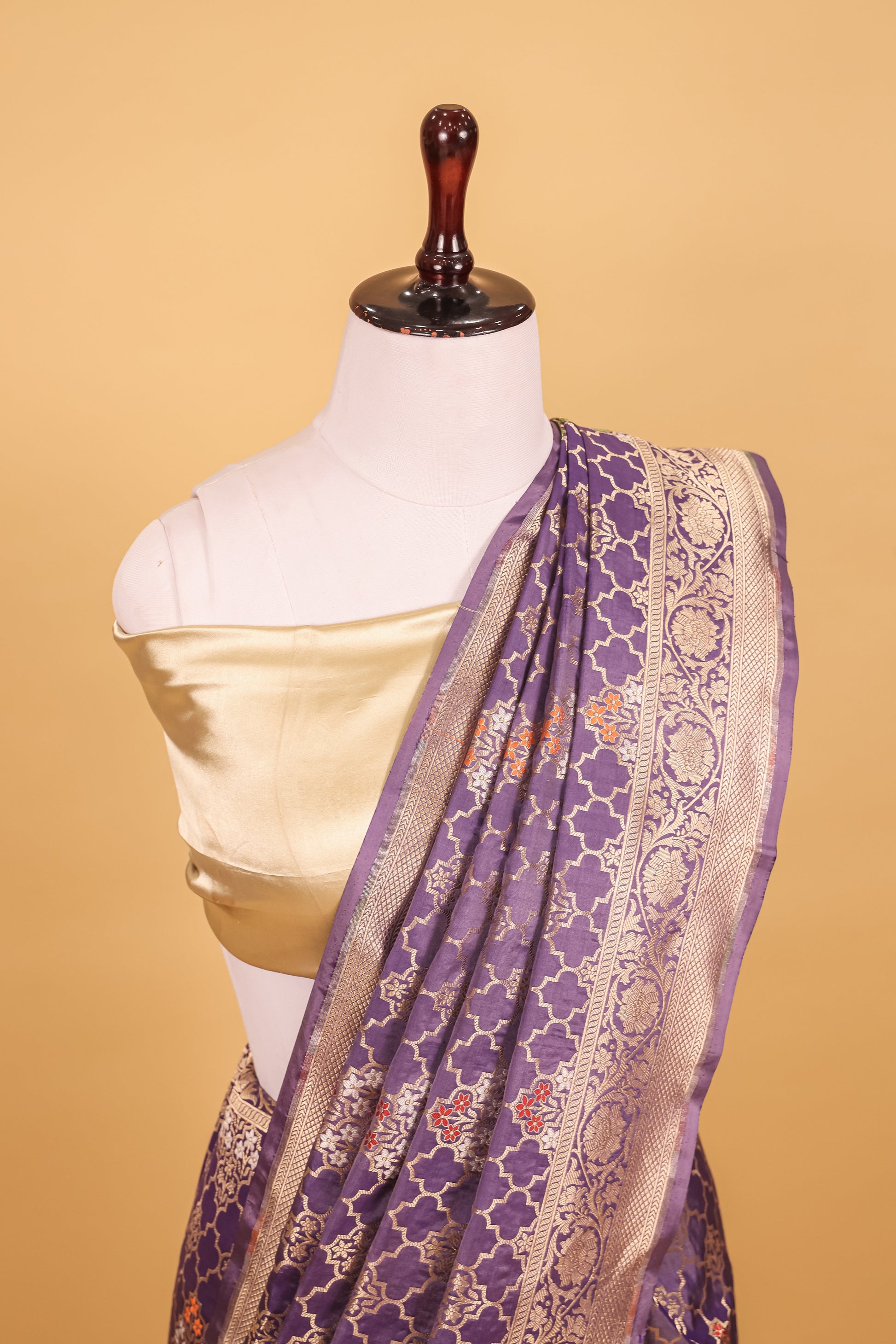 Blue Katan Pure Silk Kadhwa Saree - Panaya