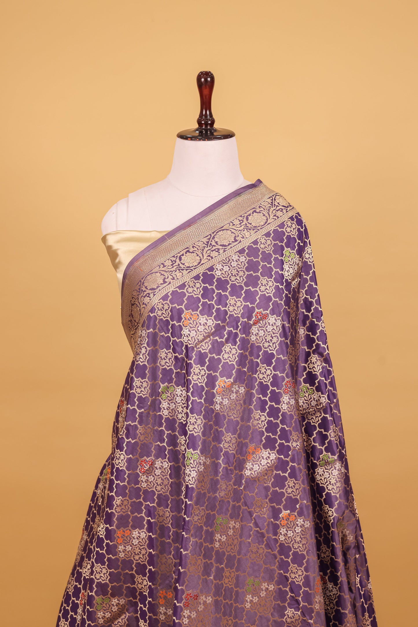 Blue Katan Pure Silk Kadhwa Saree - Panaya