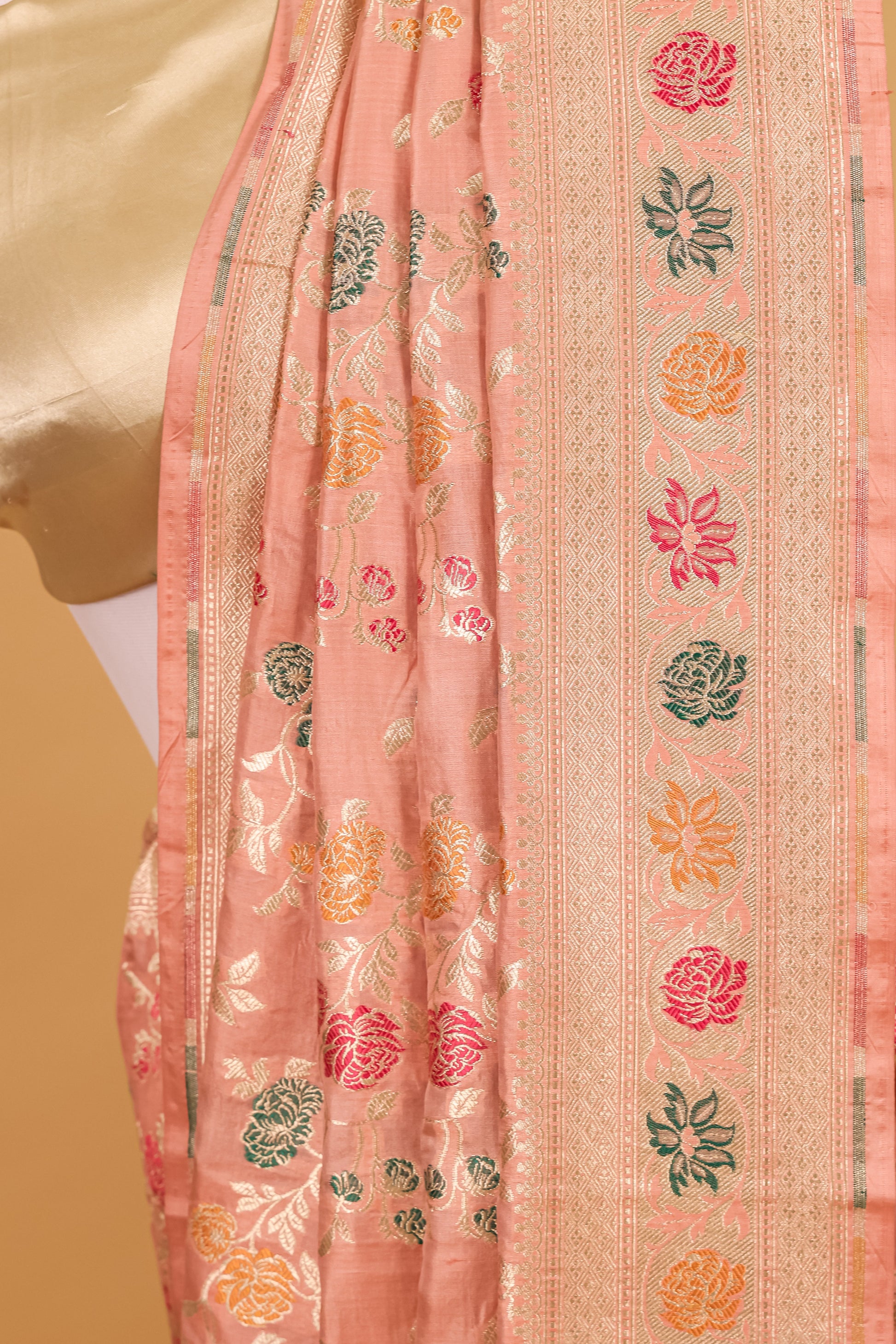 Pink Katan Pure Silk Cutwork Saree - Panaya