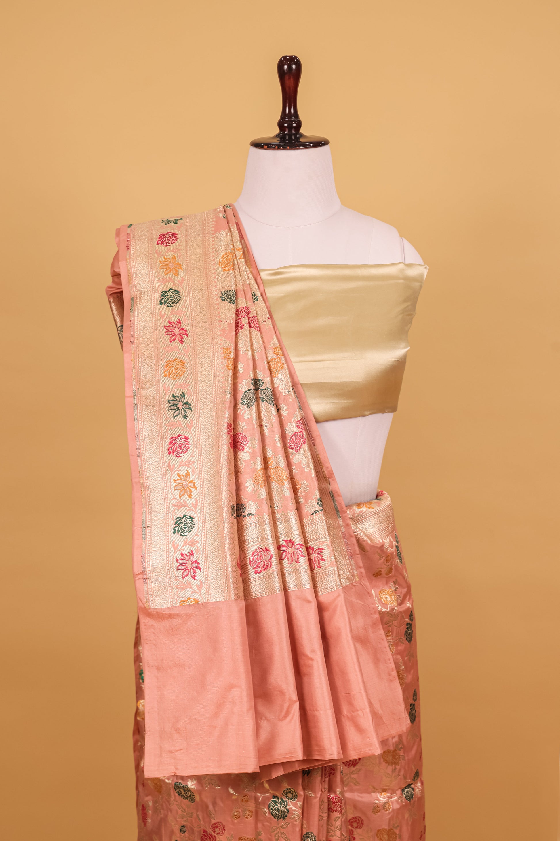 Pink Katan Pure Silk Cutwork Saree - Panaya