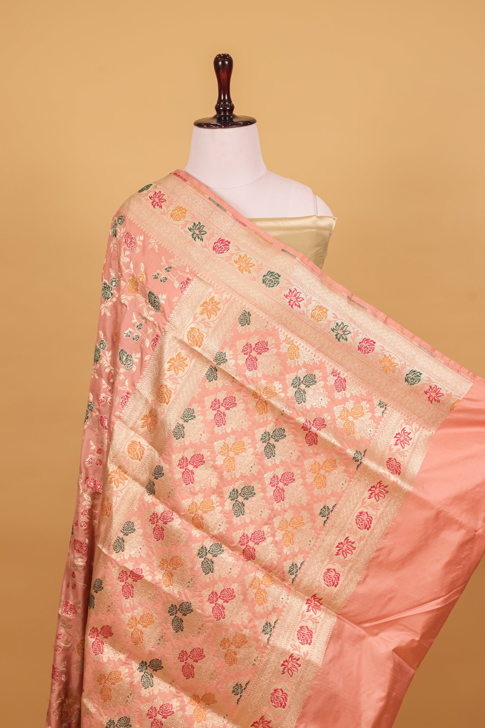 Pink Katan Pure Silk Cutwork Saree - Panaya