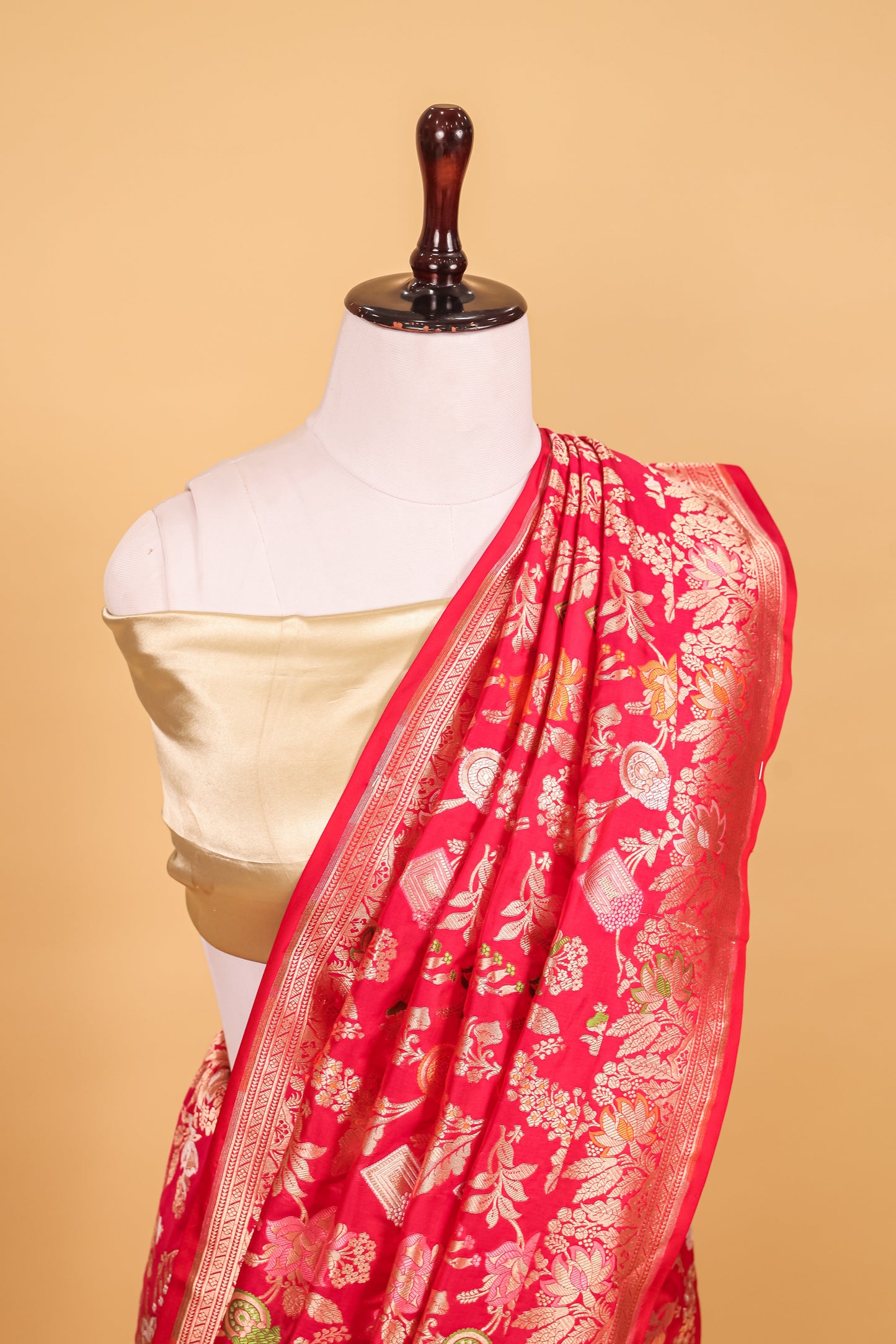 Rani Pink Katan Pure Silk Cutwork Saree - Panaya