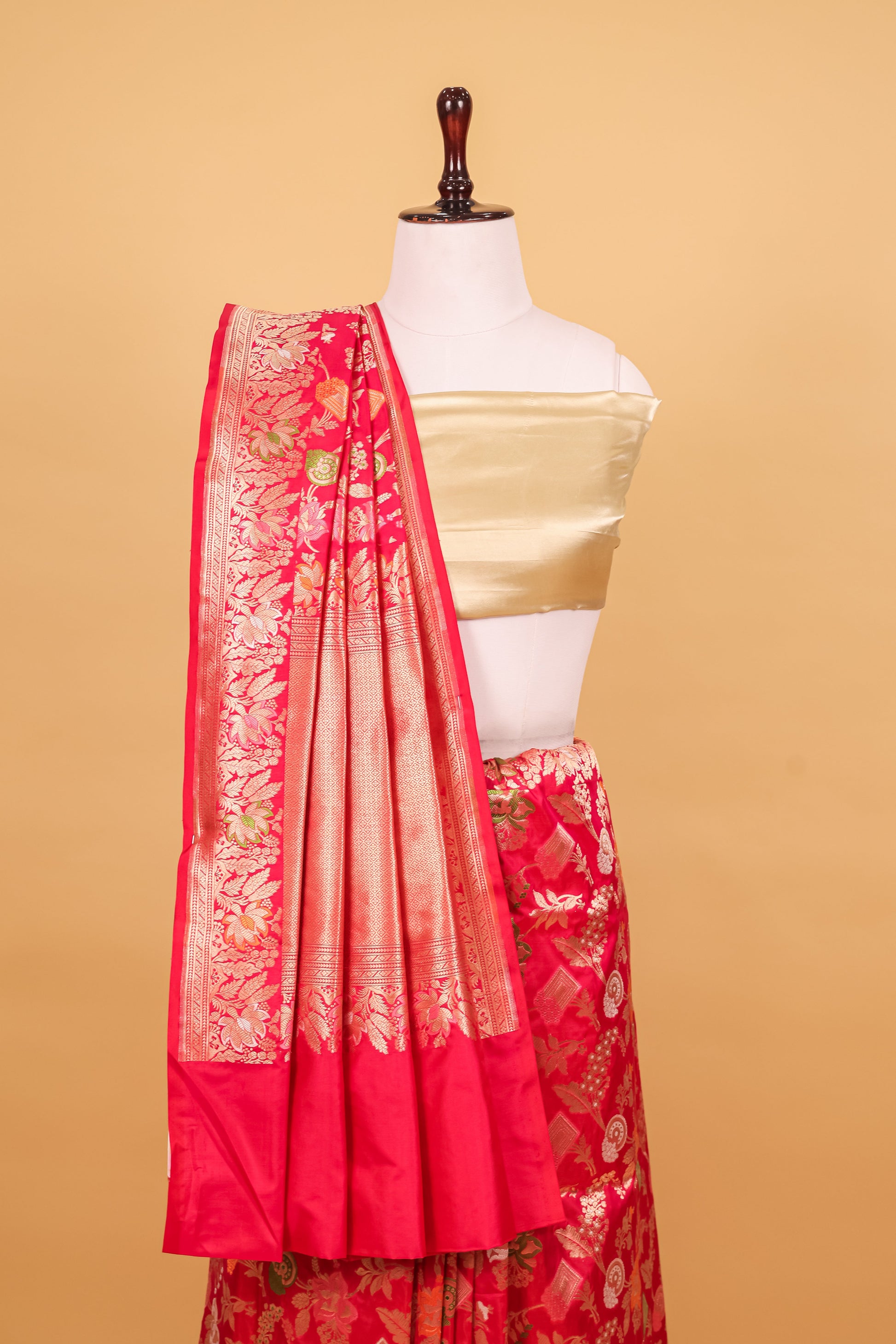 Rani Pink Katan Pure Silk Cutwork Saree - Panaya