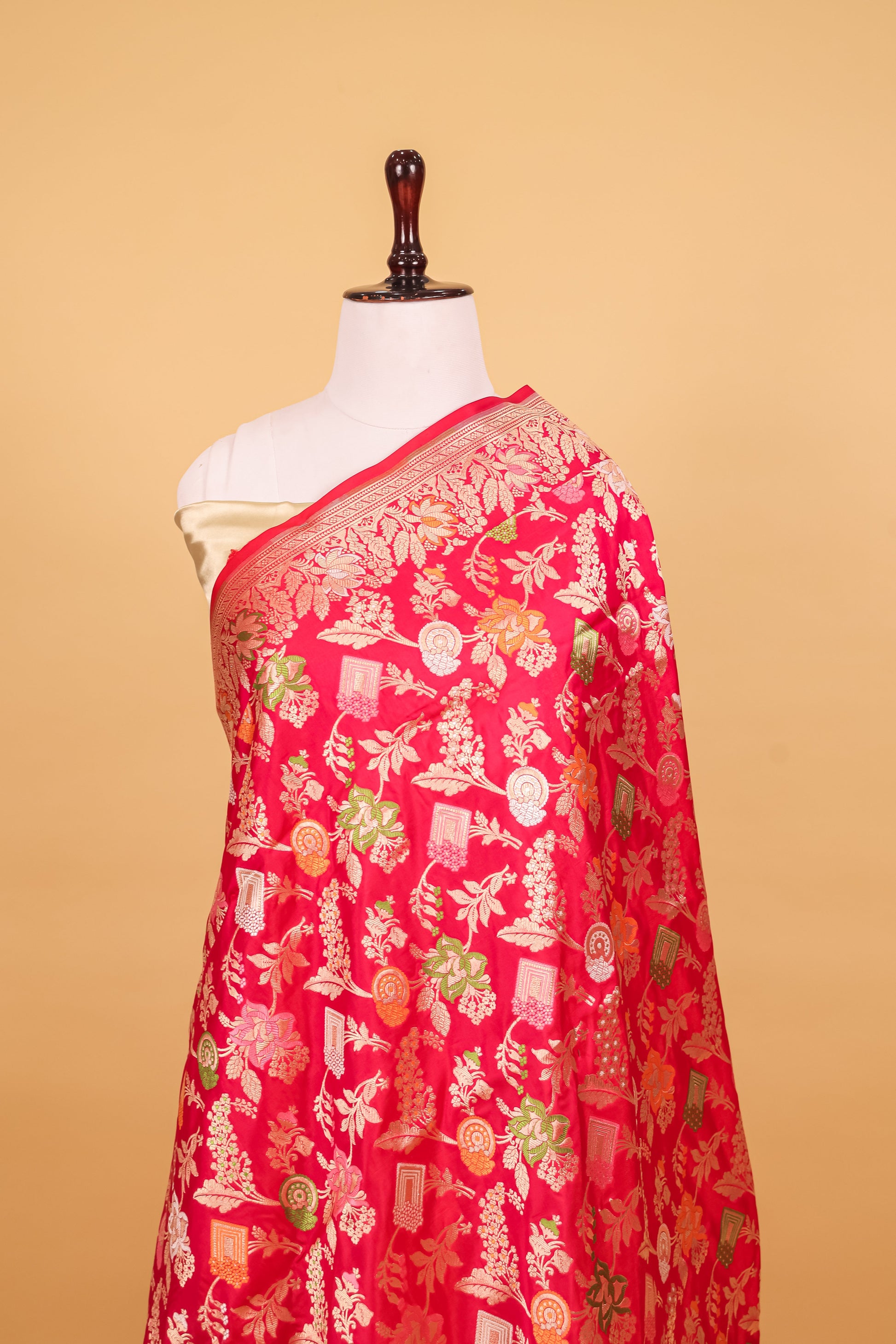 Rani Pink Katan Pure Silk Cutwork Saree - Panaya