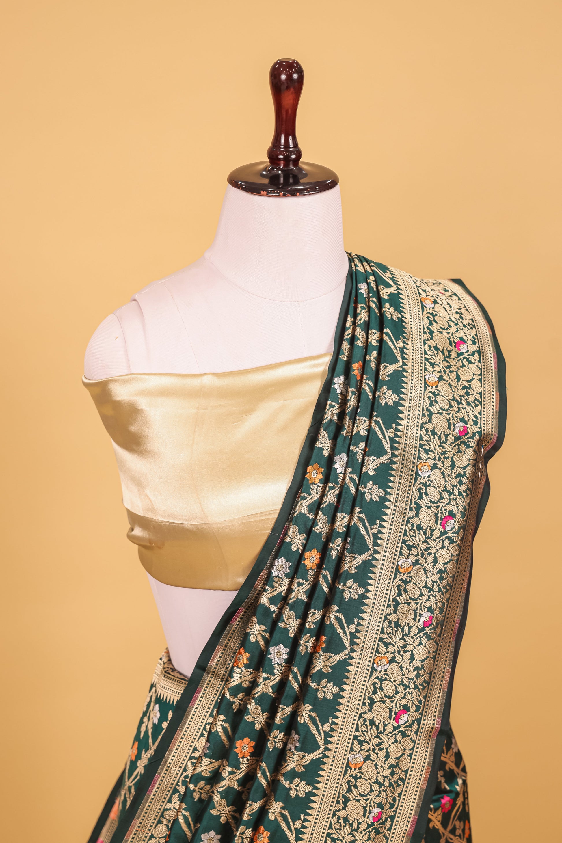 Green Katan Pure Silk Cutwork Saree - Panaya