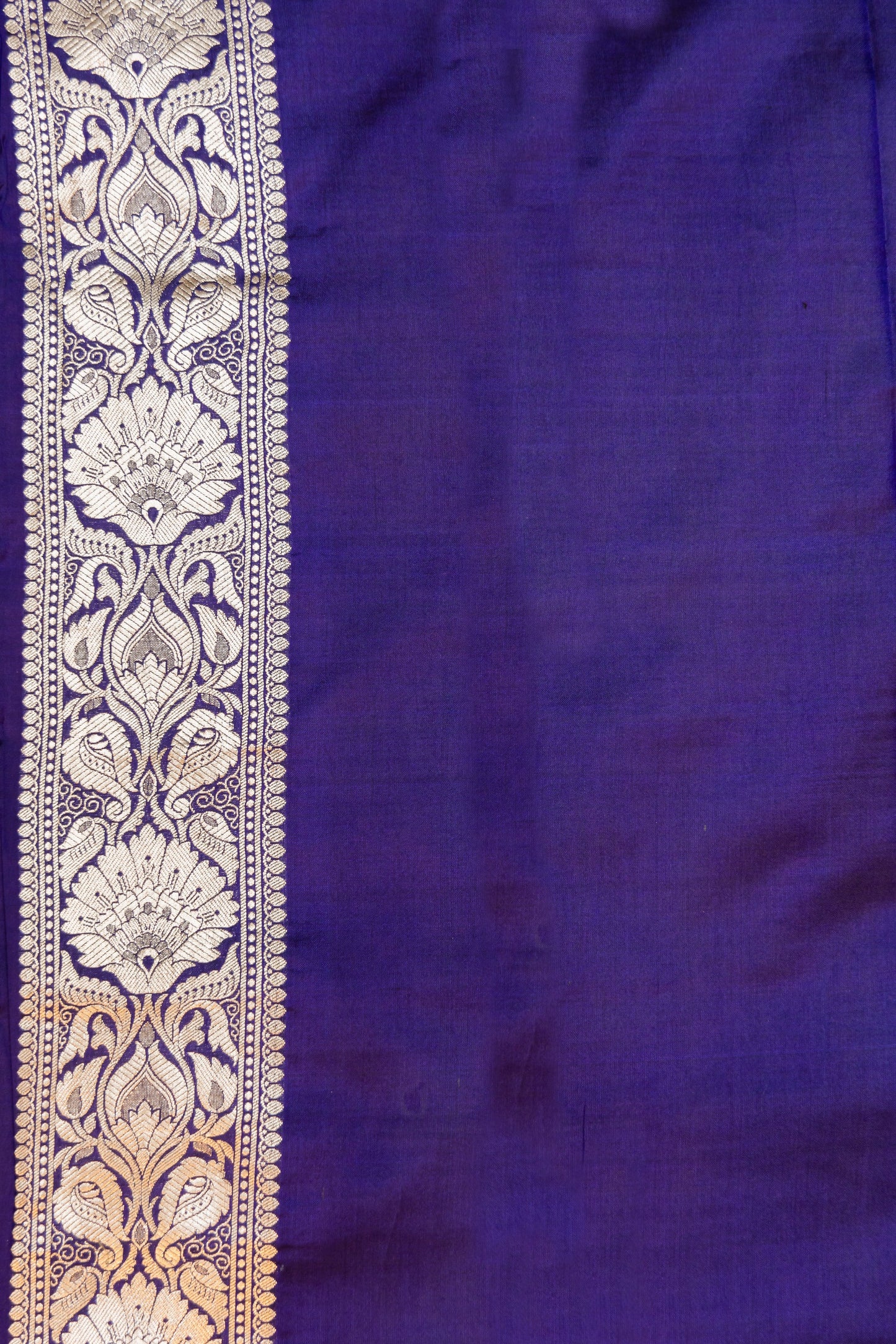 Blue Handwoven Cutwork Katan Silk Saree - Panaya