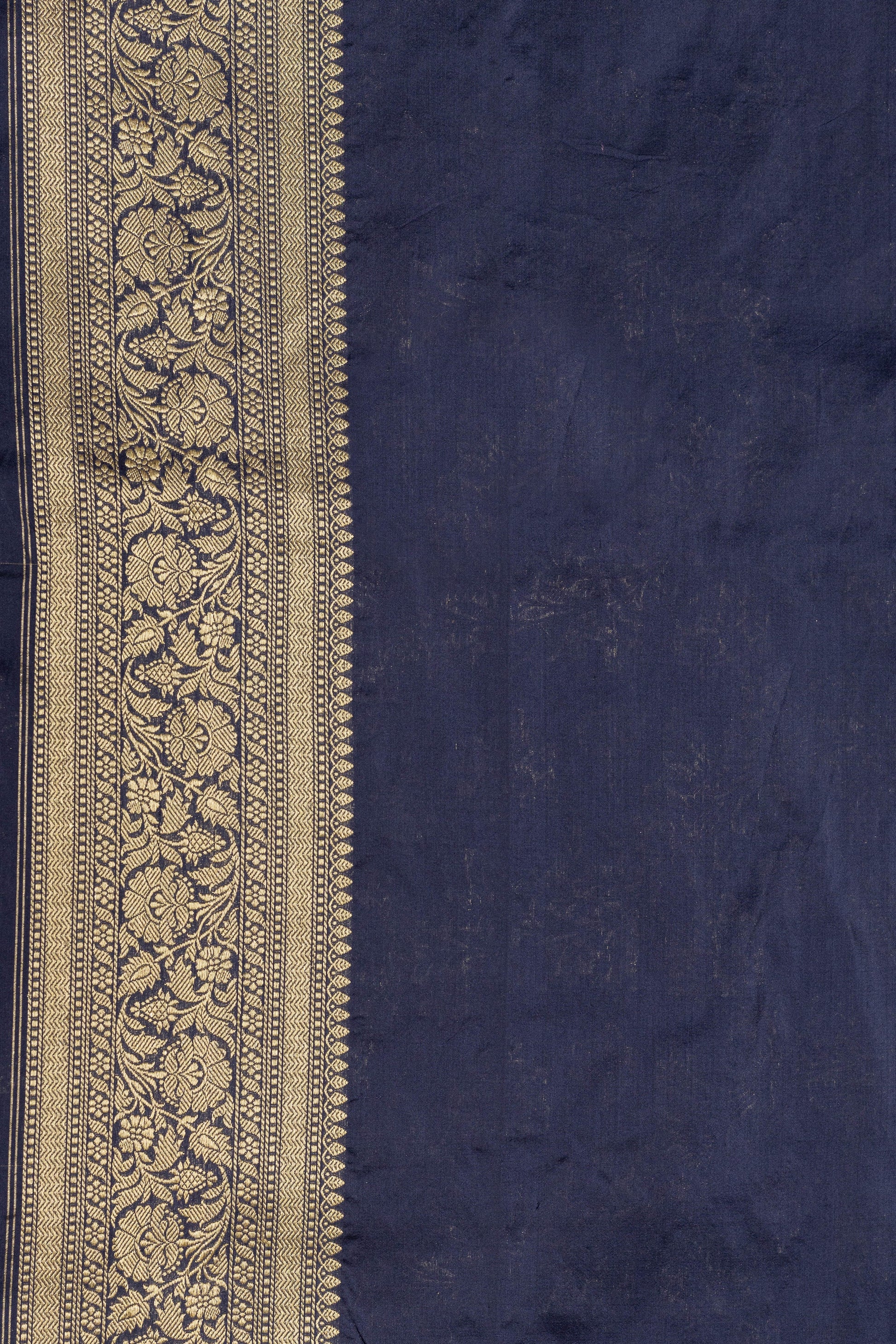 Blue Handwoven Cutwork Katan Silk Saree - Panaya