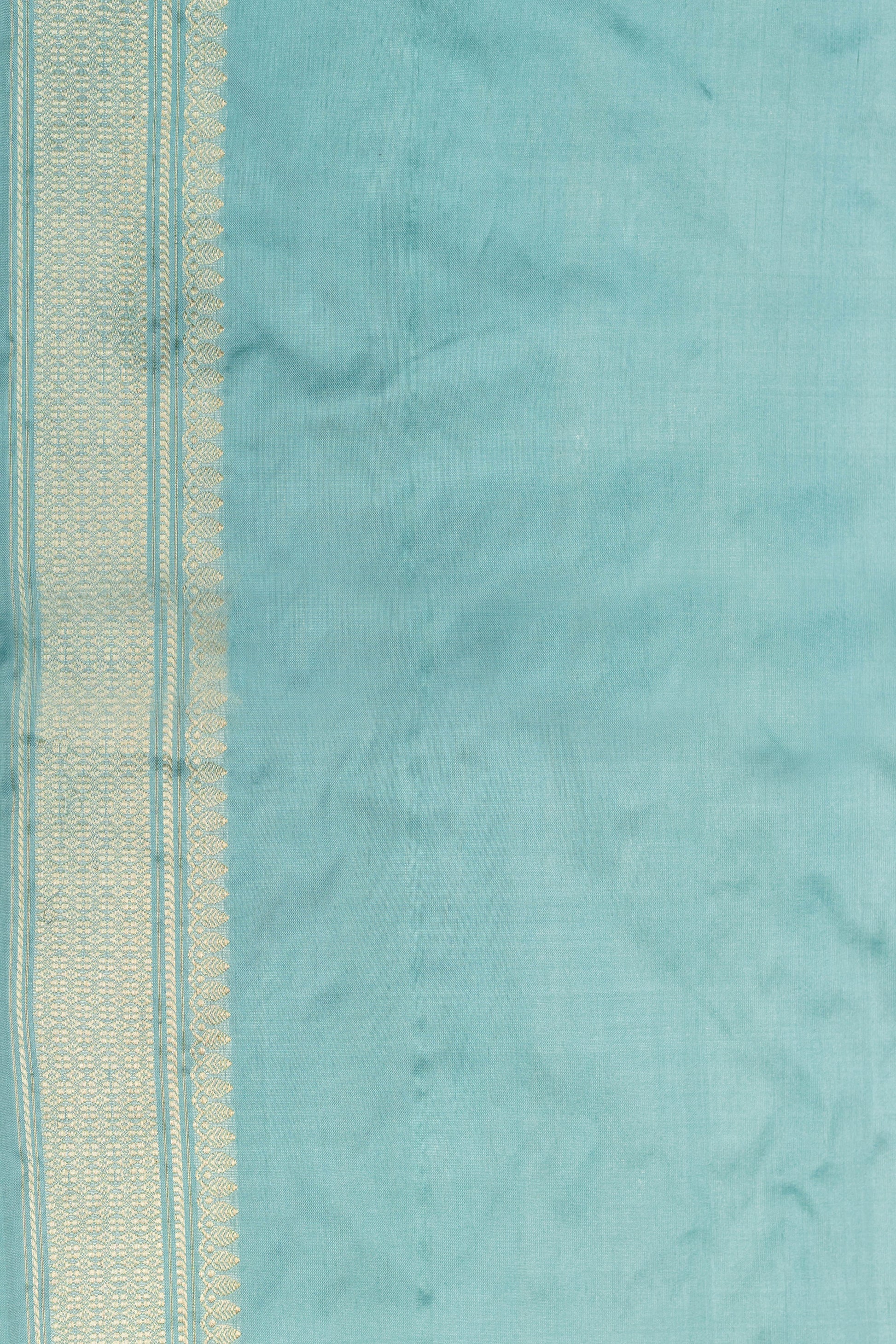 Mint Handwoven Kadwa Katan Silk Saree - Panaya