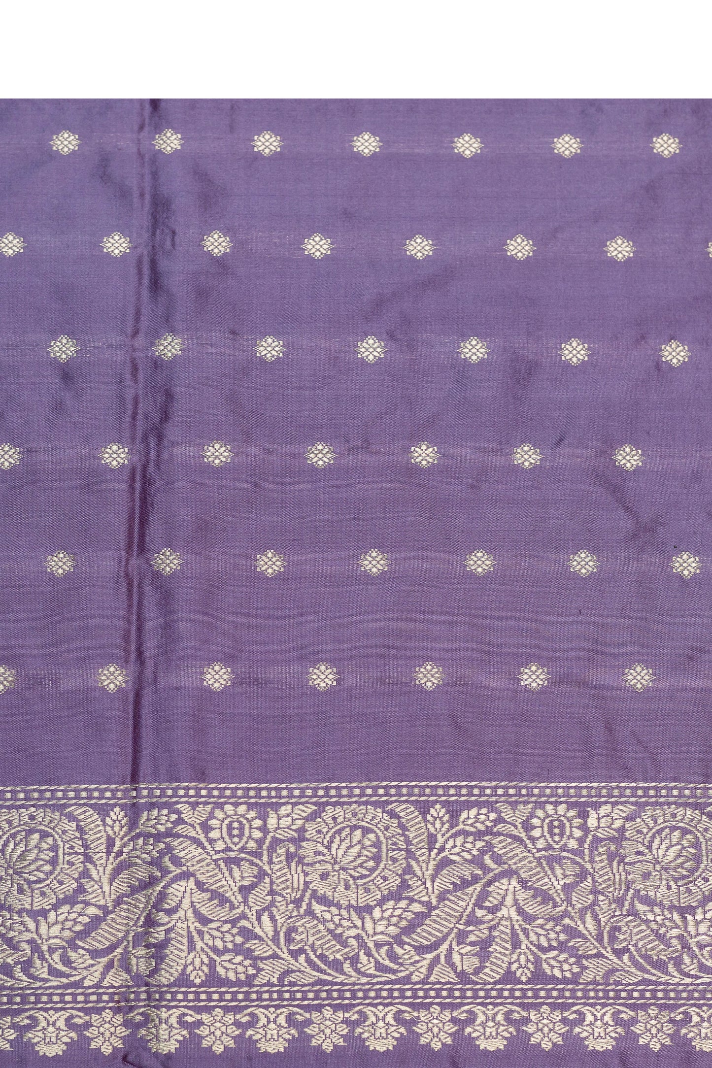 Lavender Handwoven Kadwa Katan Silk Saree - Panaya