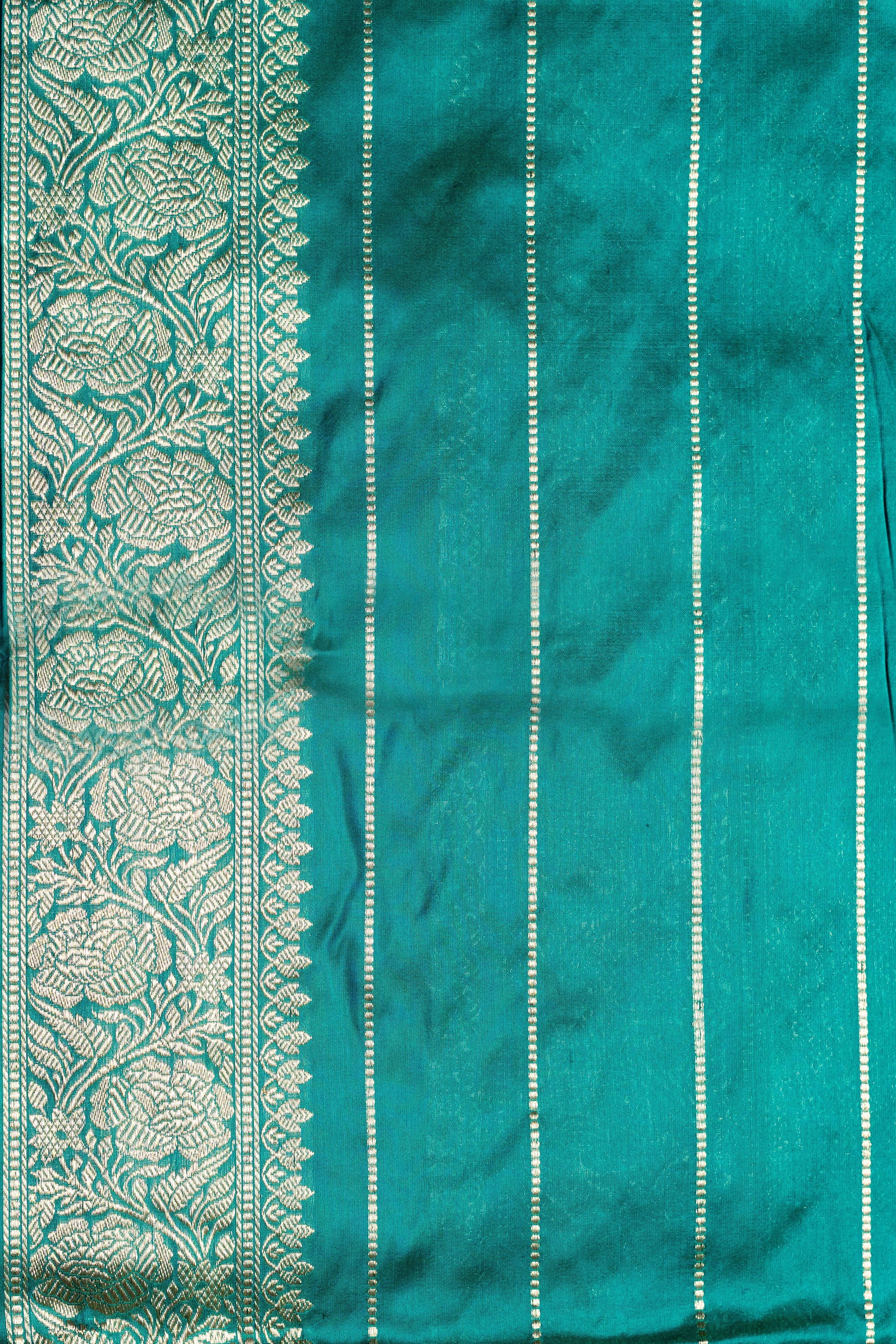 Green Handwoven Kadwa Katan Silk Saree - Panaya