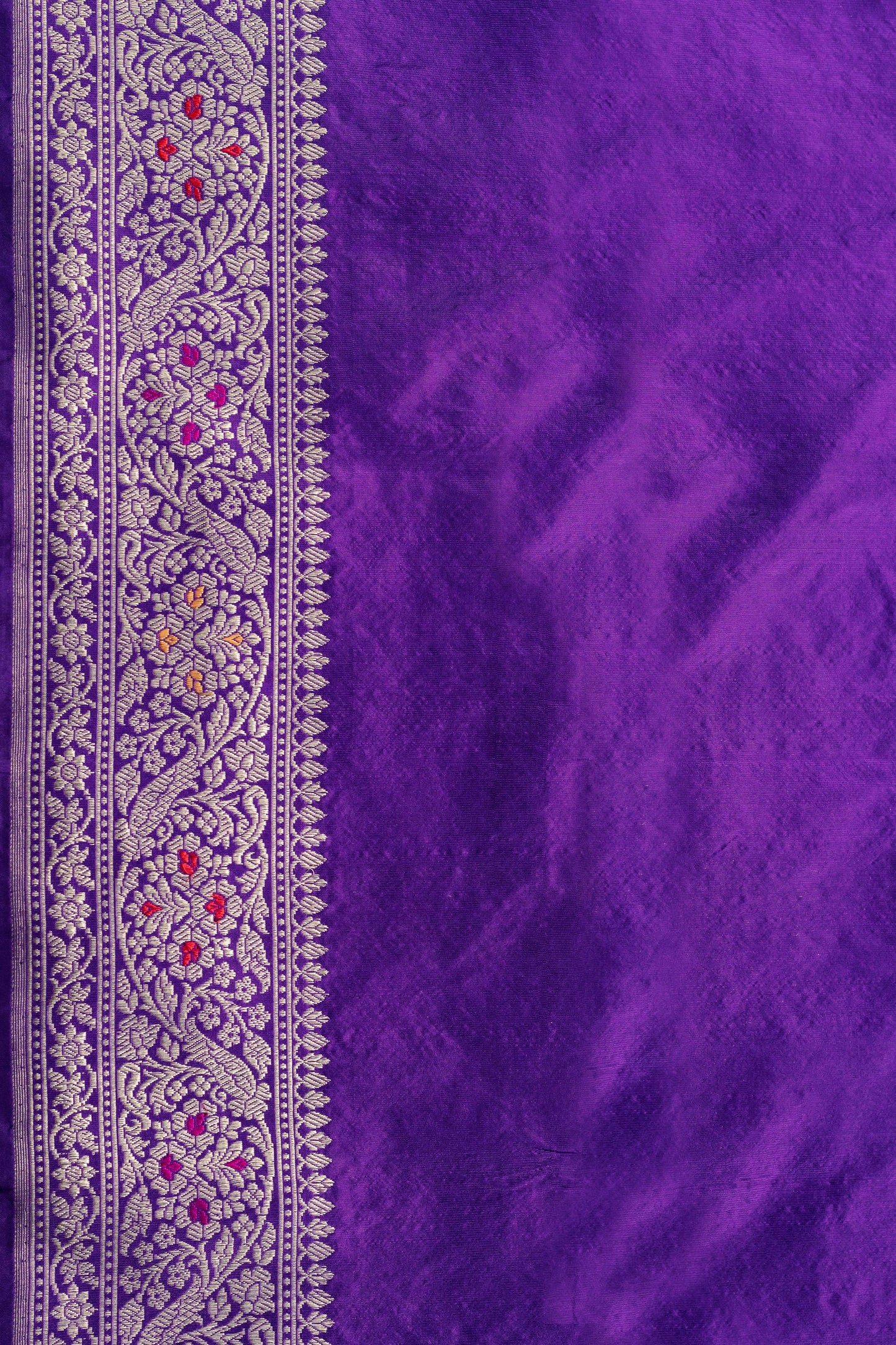 Purple Handwoven Kadwa Katan Silk Saree - Panaya