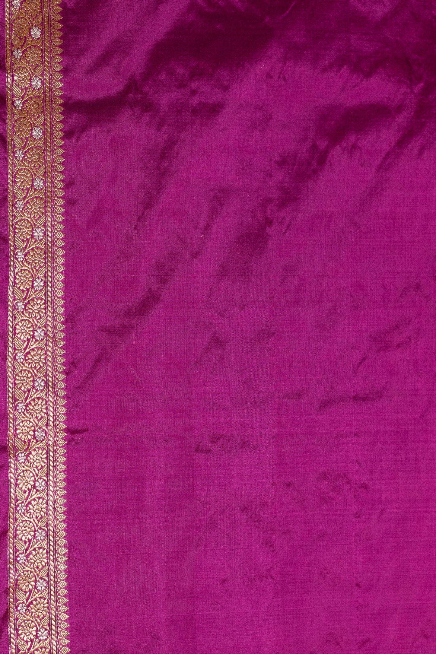 Rani Pink Handwoven Kadwa Katan Silk Saree - Panaya