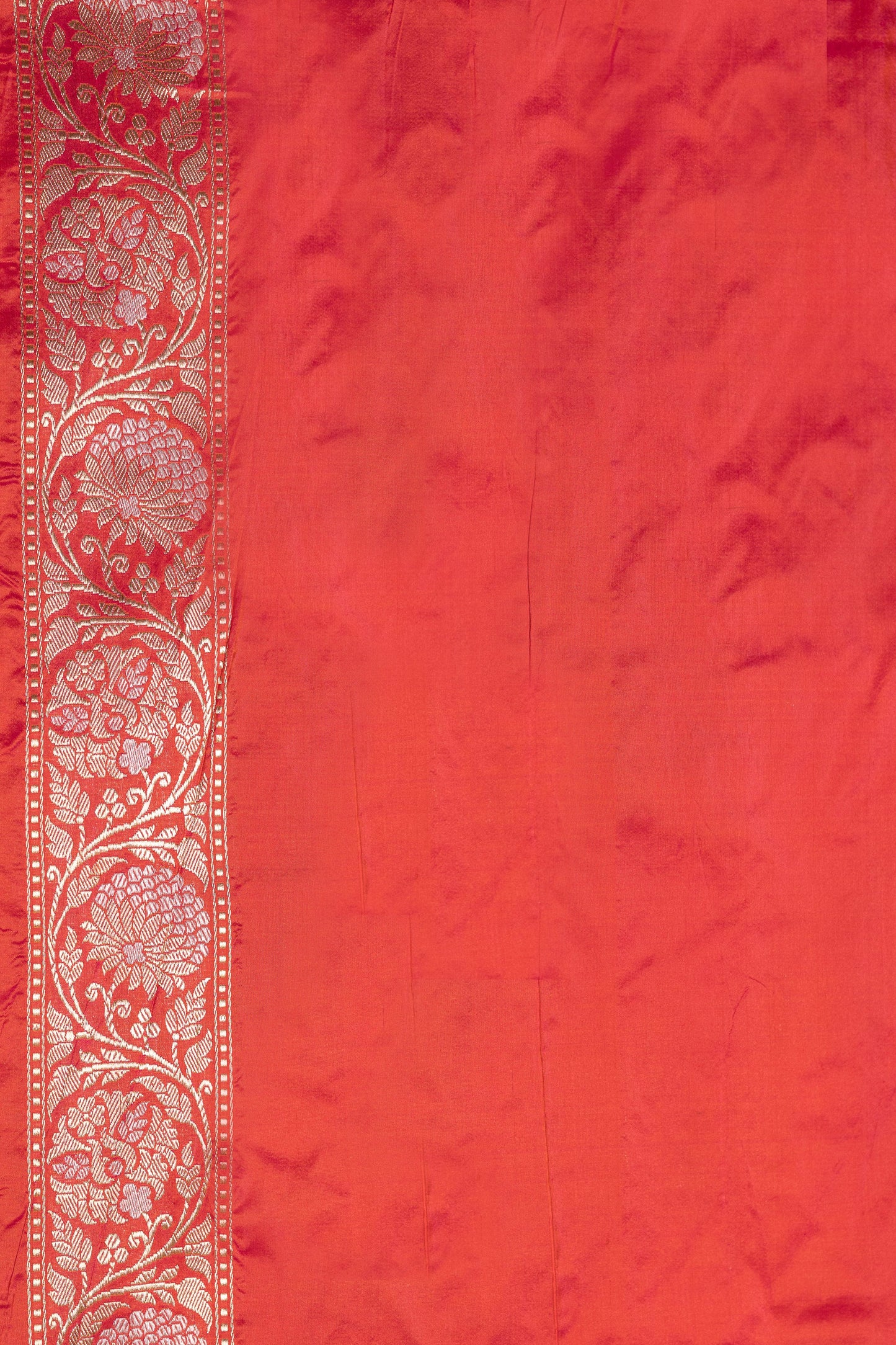 Orange Handwoven Kadwa Katan Silk Saree - Panaya