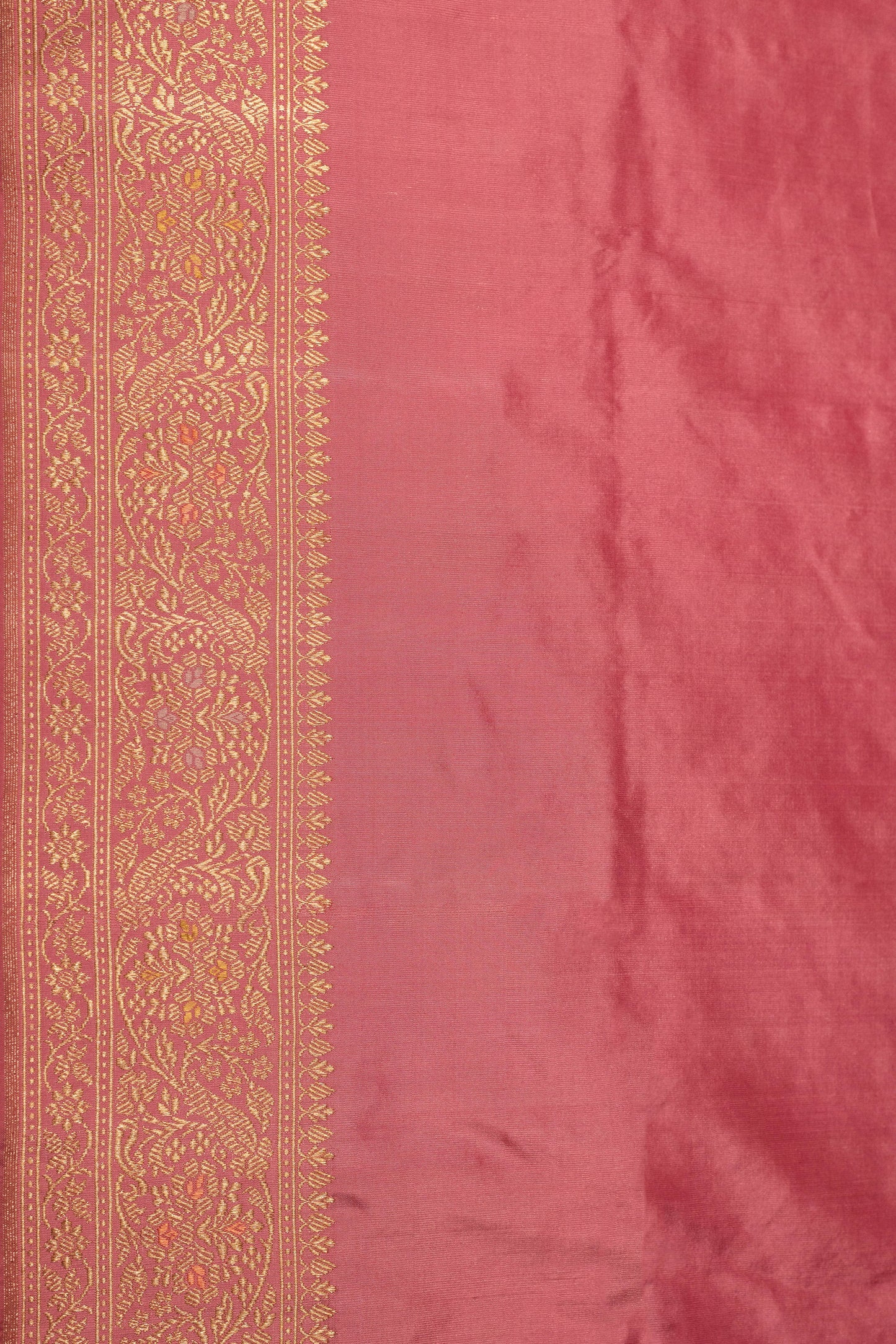 Rust Handwoven Kadwa Katan Silk Saree - Panaya