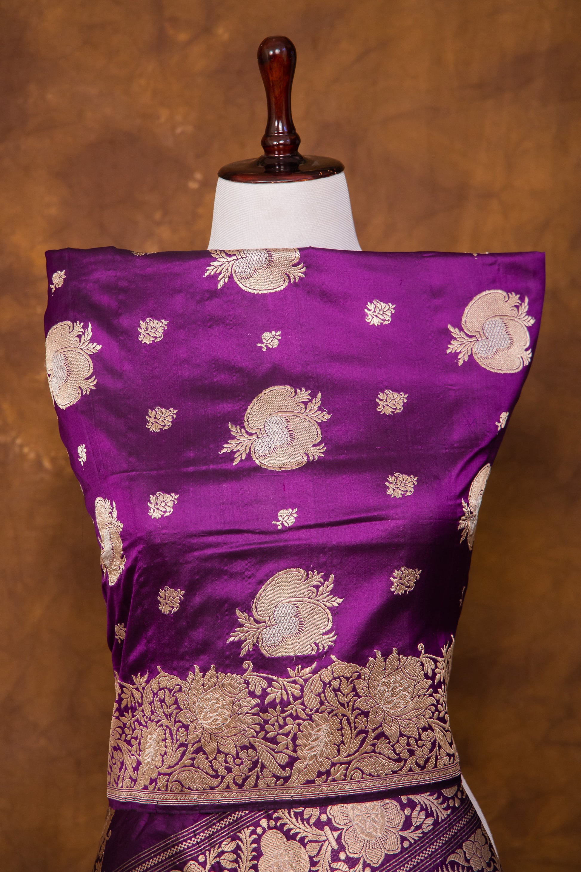 Purple Dupatta Katan Pure Silk - Panaya