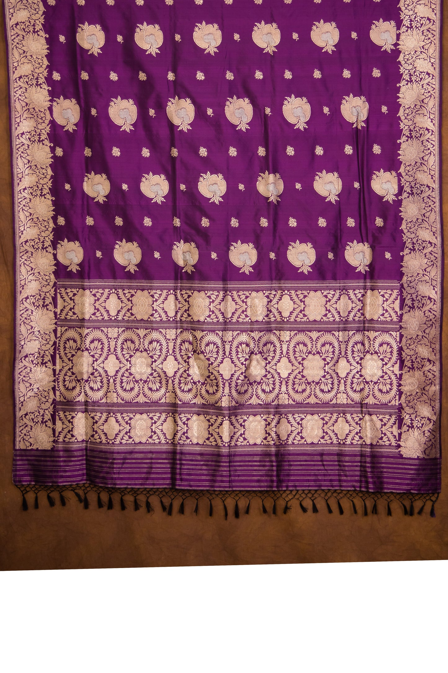 Purple Dupatta Katan Pure Silk - Panaya