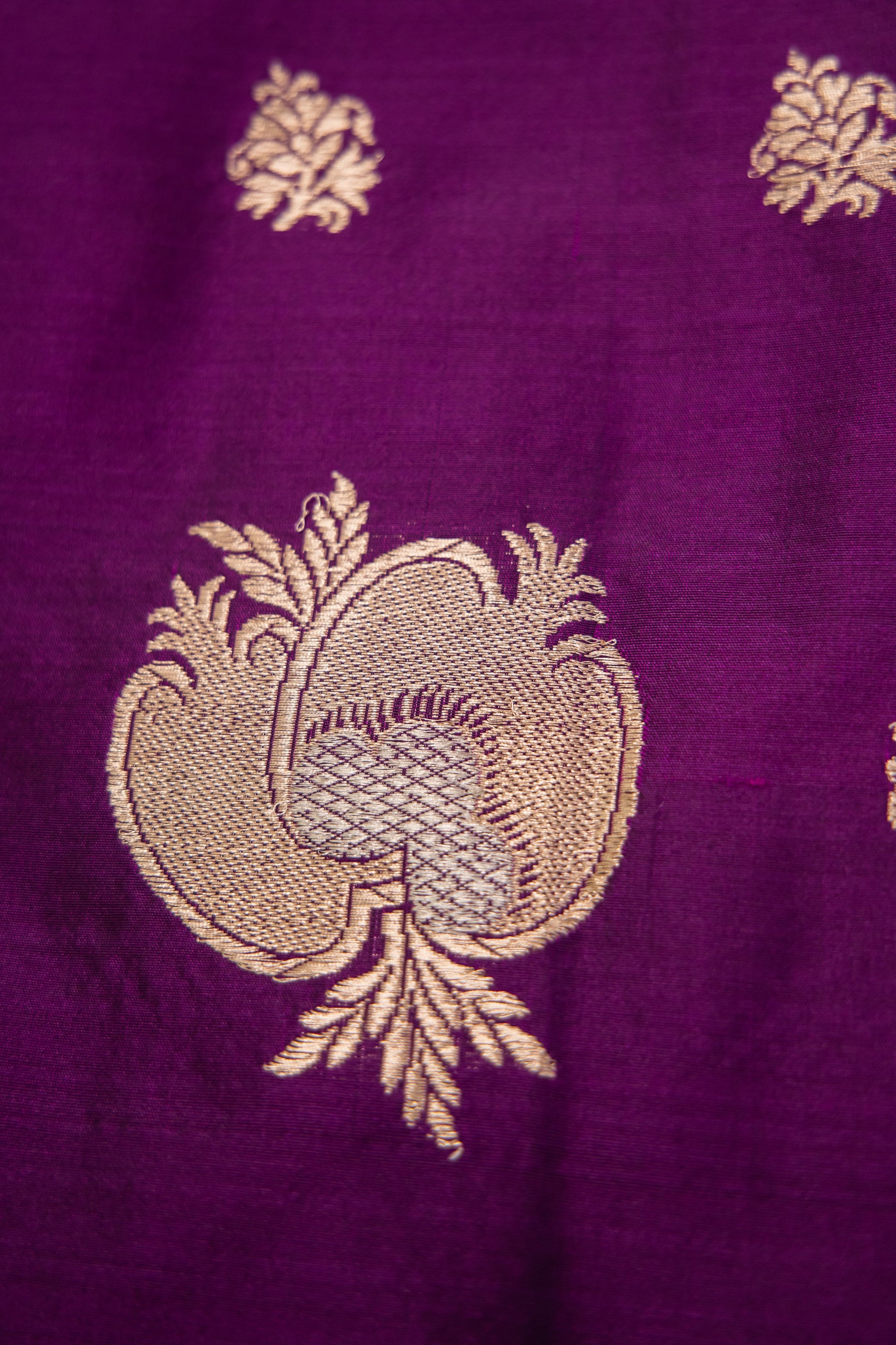 Purple Dupatta Katan Pure Silk - Panaya