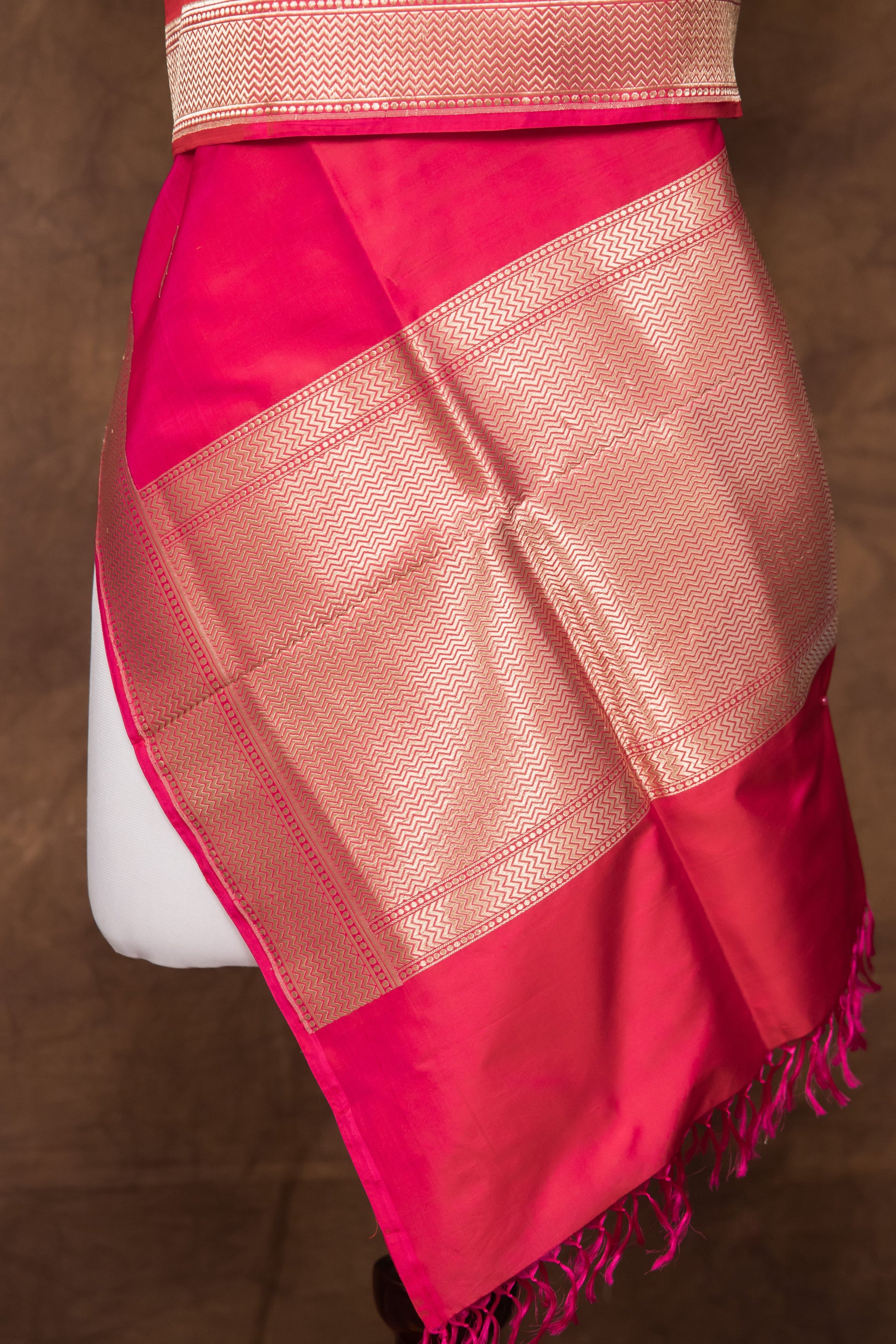 Rani Pink Dupatta Katan Pure Silk - Panaya