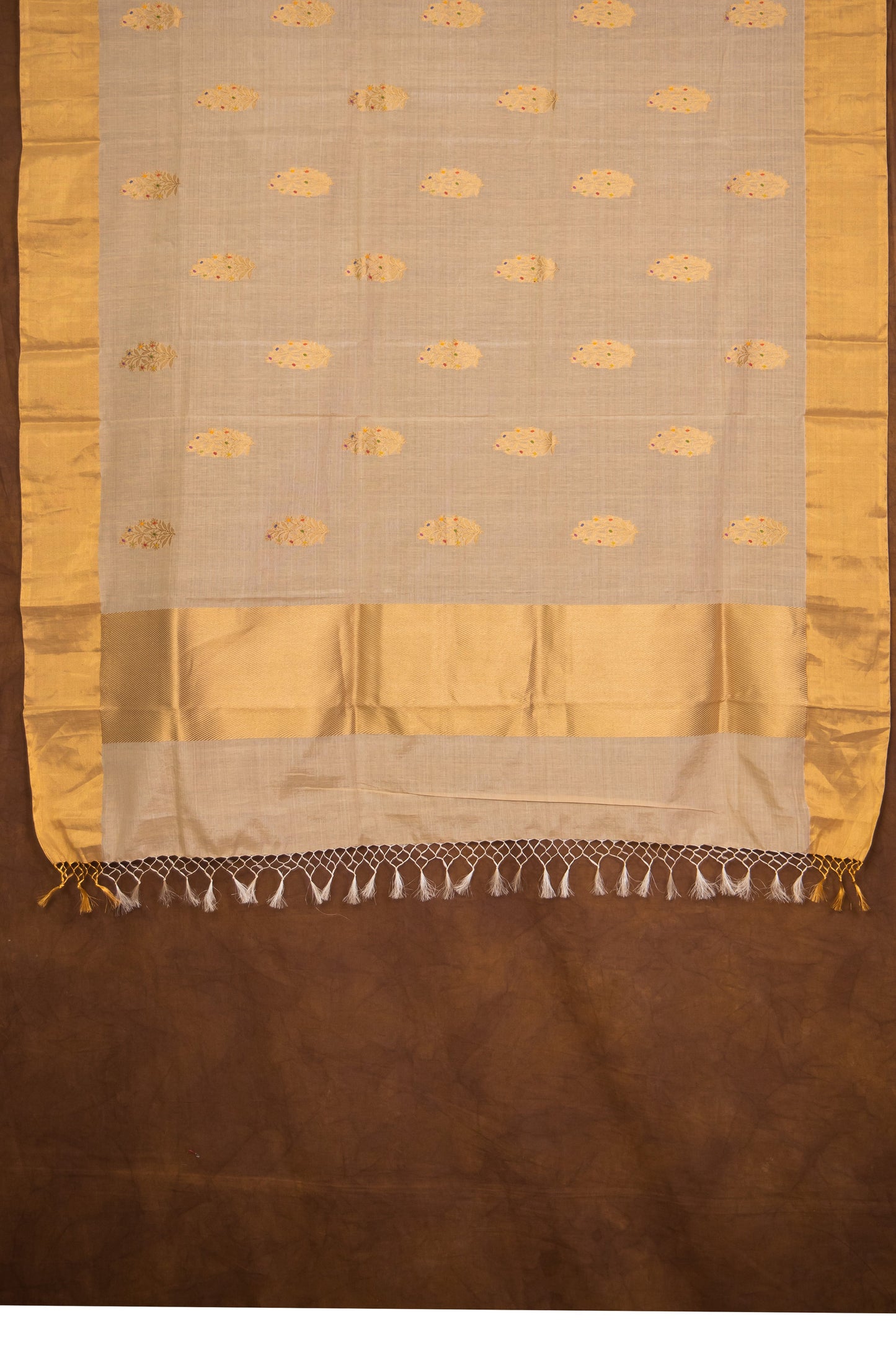 Offwhite Dupatta Silk by Cotton - Panaya