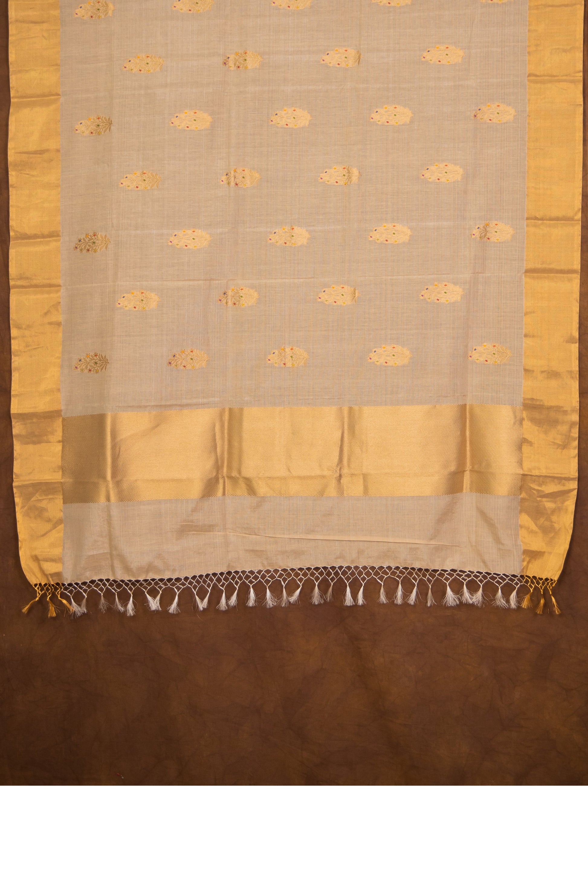 Offwhite Dupatta Silk by Cotton - Panaya