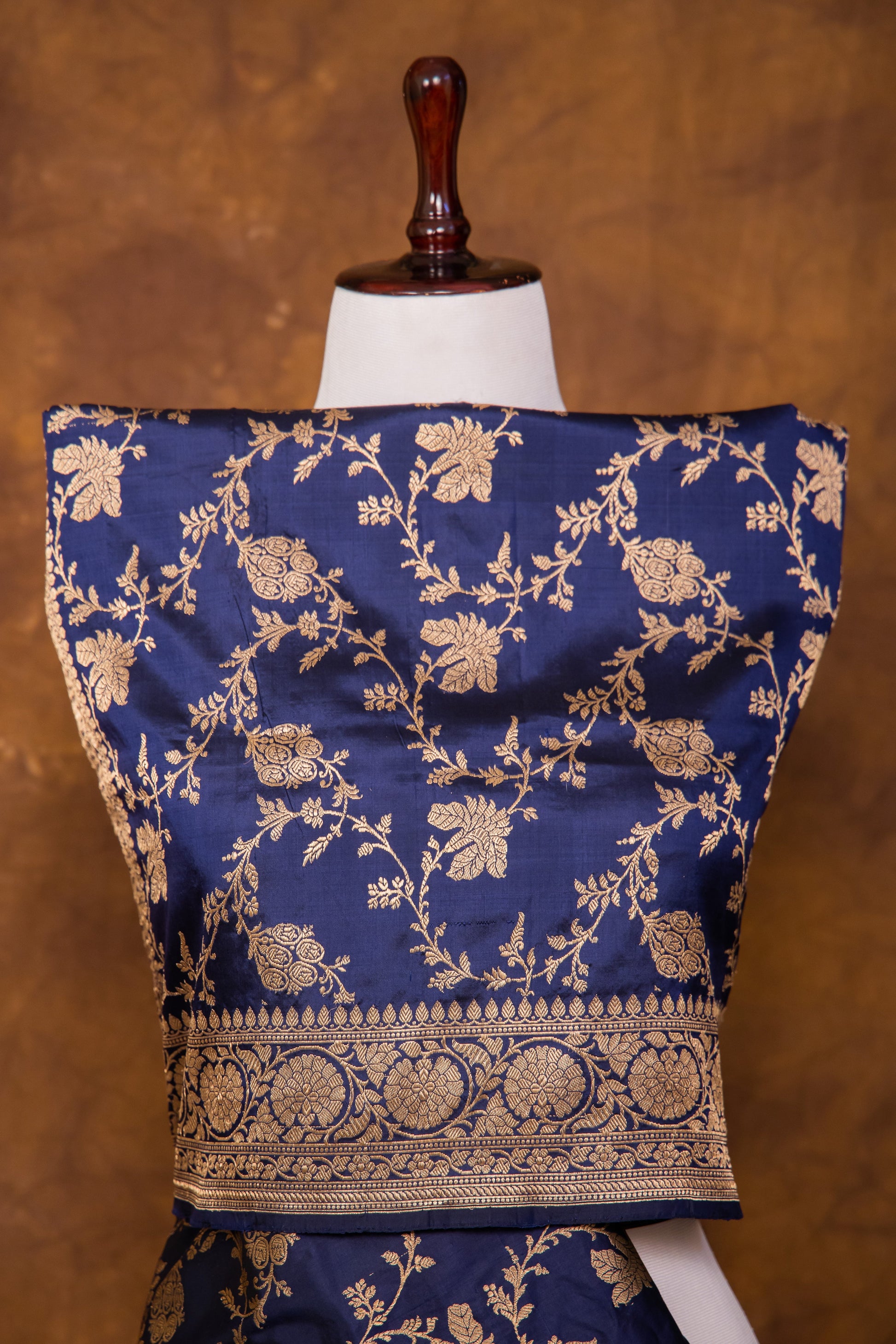 Indigo Blue Dupatta Katan Pure Silk - Panaya