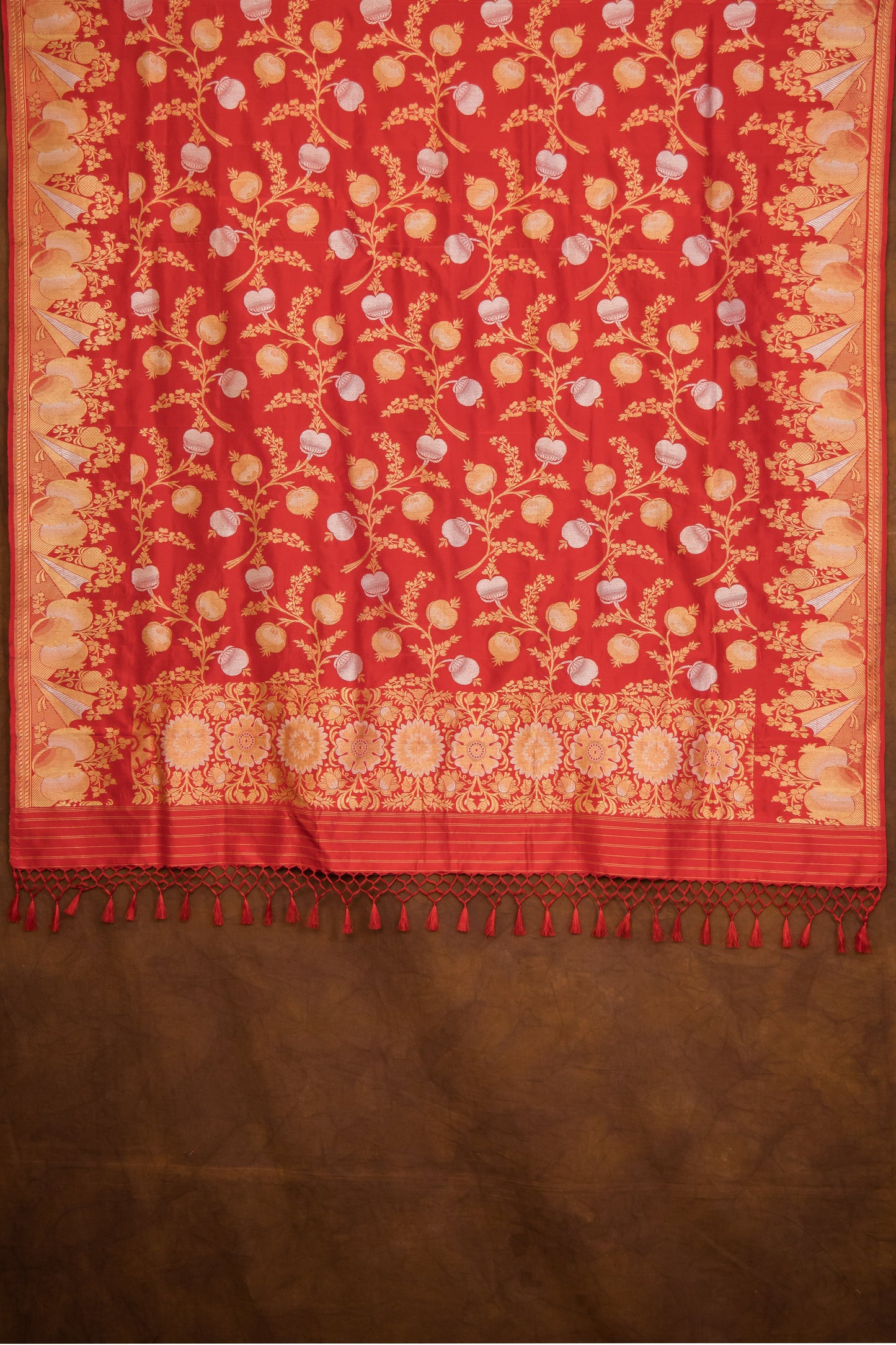 Red Katan Pure Silk Dupatta - Panaya