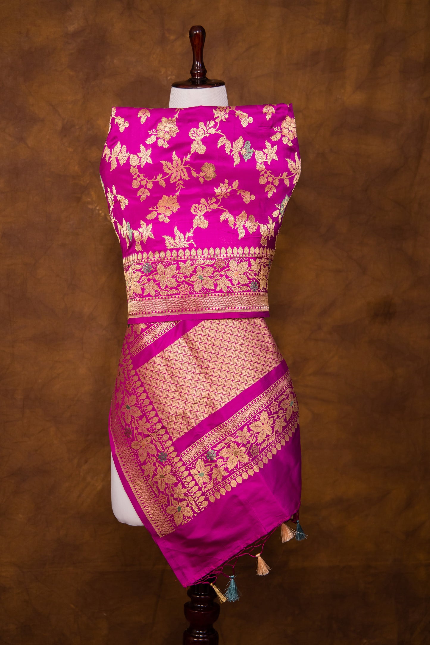 Purple Katan Pure Silk Dupatta - Panaya