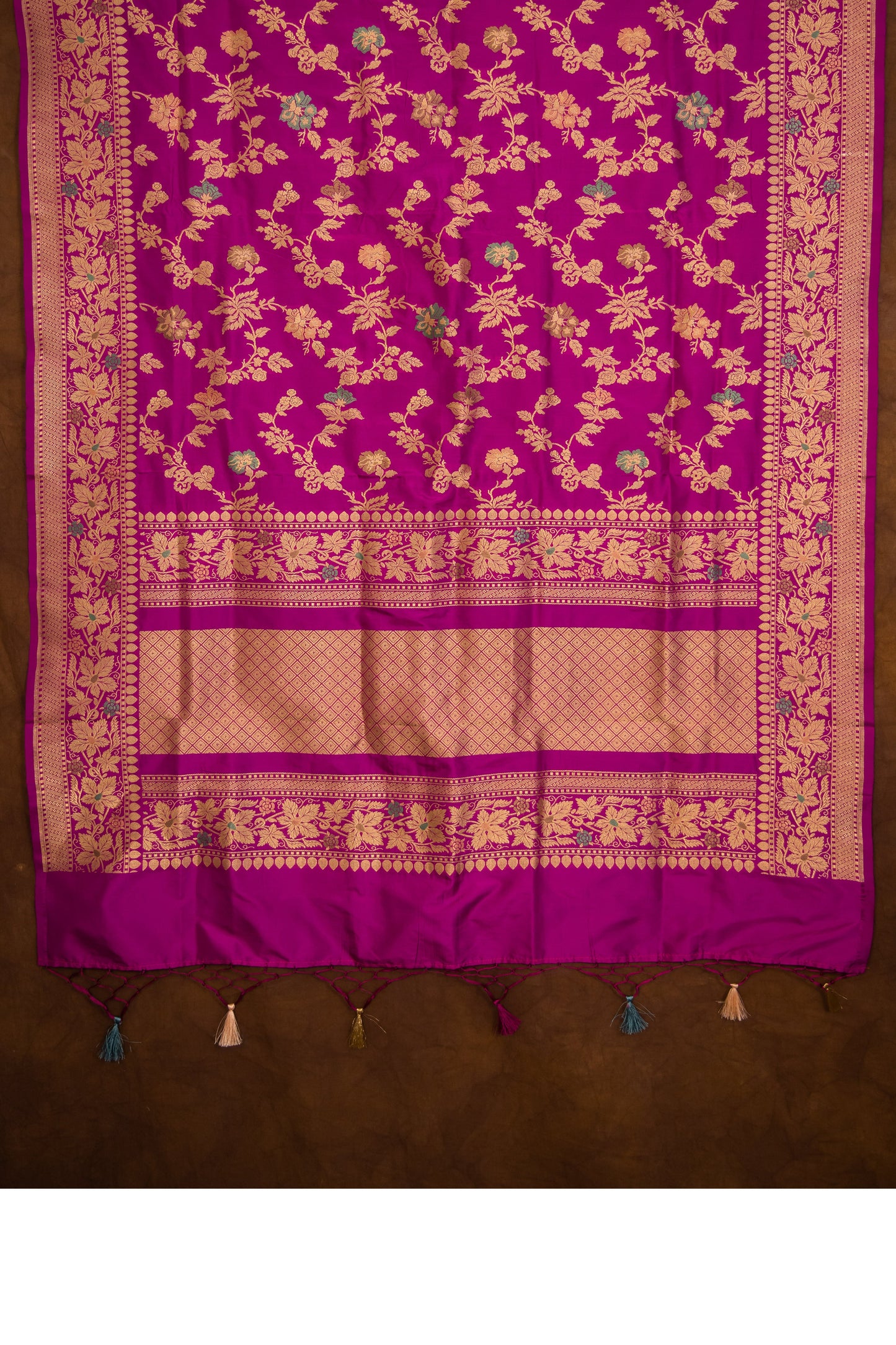 Purple Katan Pure Silk Dupatta - Panaya