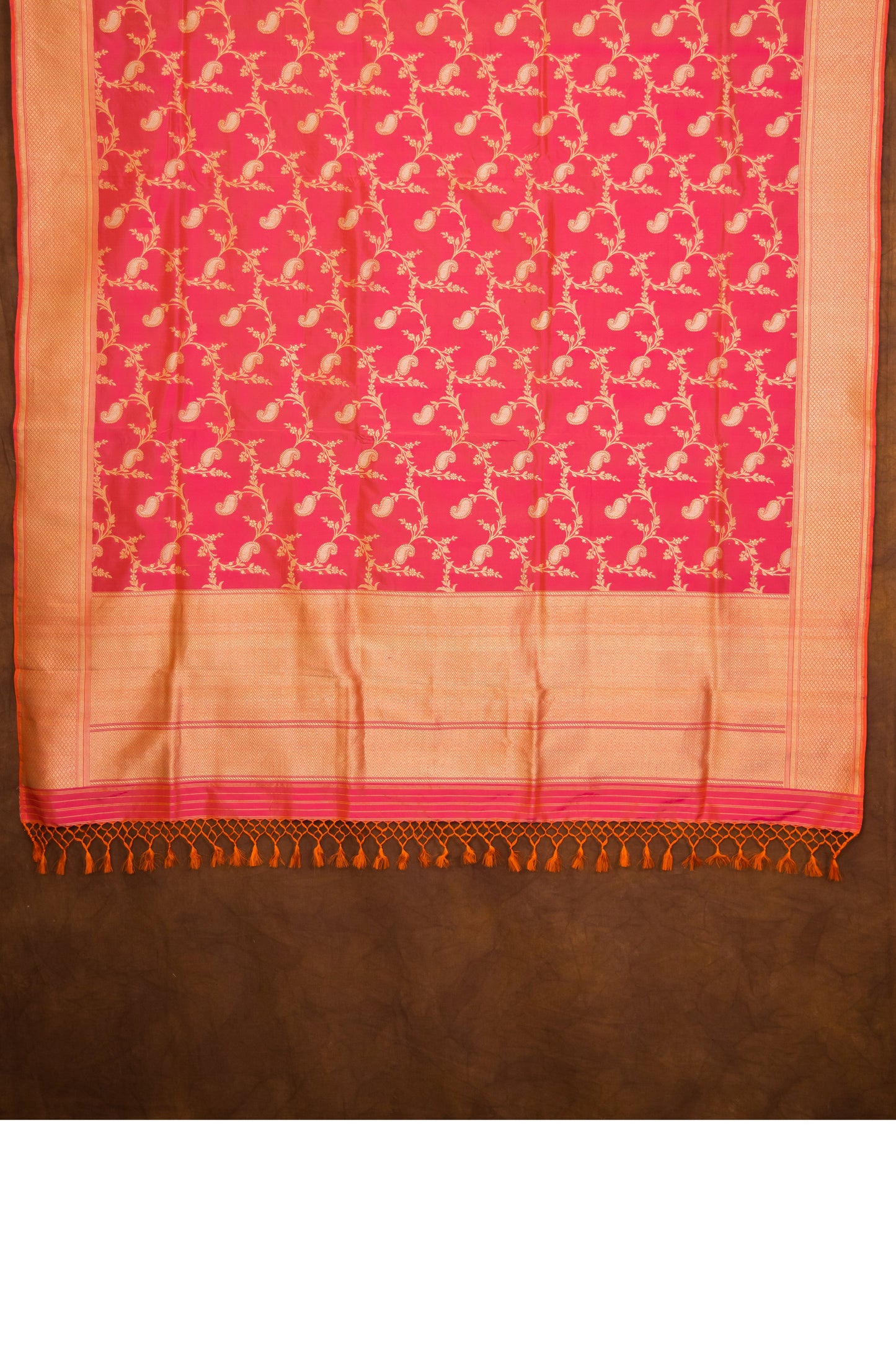 Rani Pink Dupatta Katan Pure Silk - Panaya