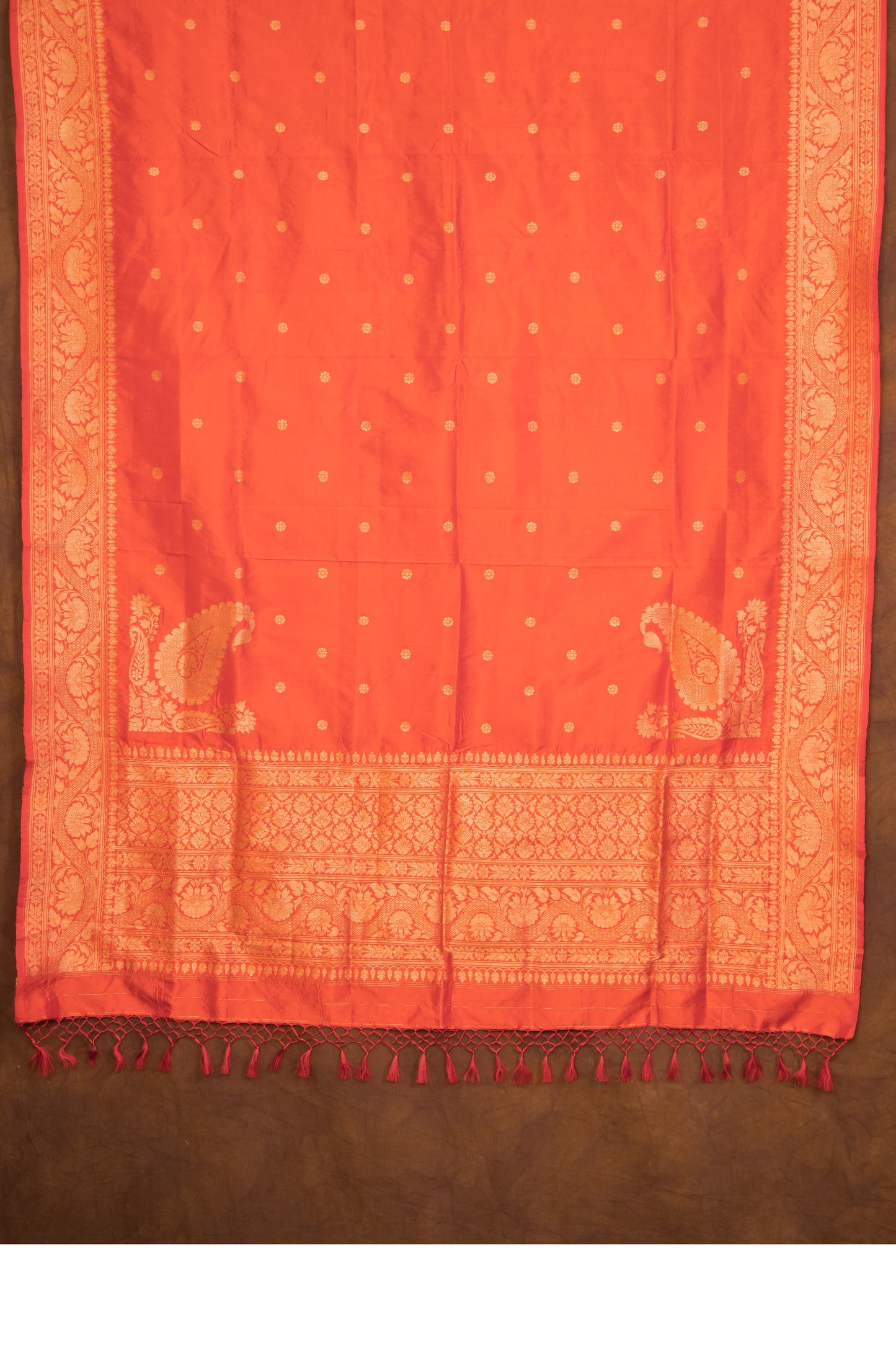 Orange Dupatta Katan Pure Silk - Panaya