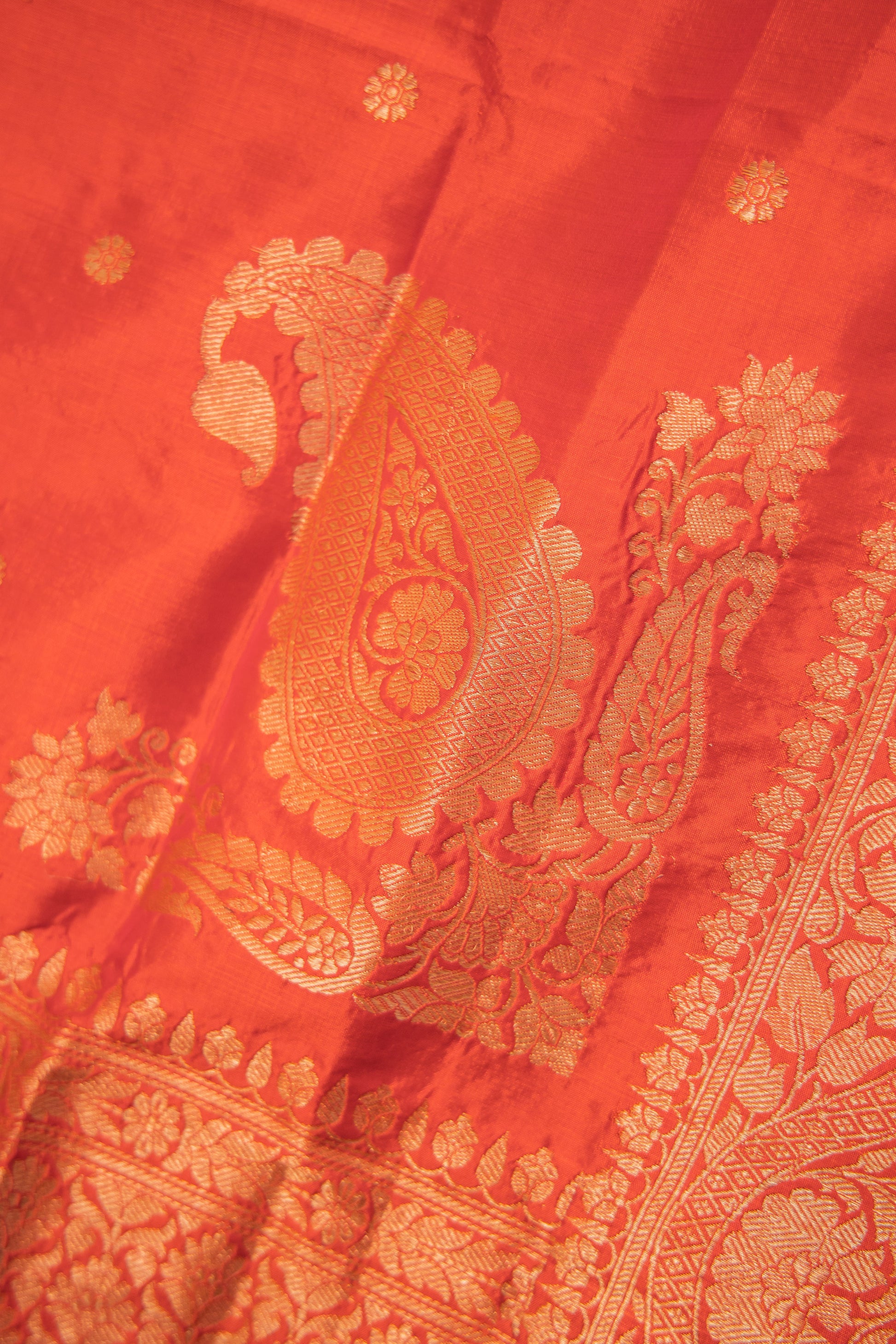 Orange Dupatta Katan Pure Silk - Panaya