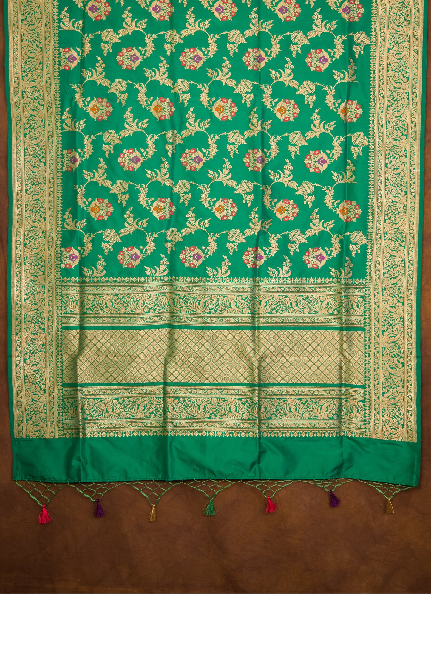 Green Katan Pure Silk Dupatta - Panaya