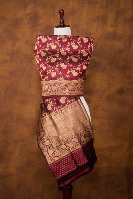 Chocolate Katan Pure Silk Dupatta - Panaya