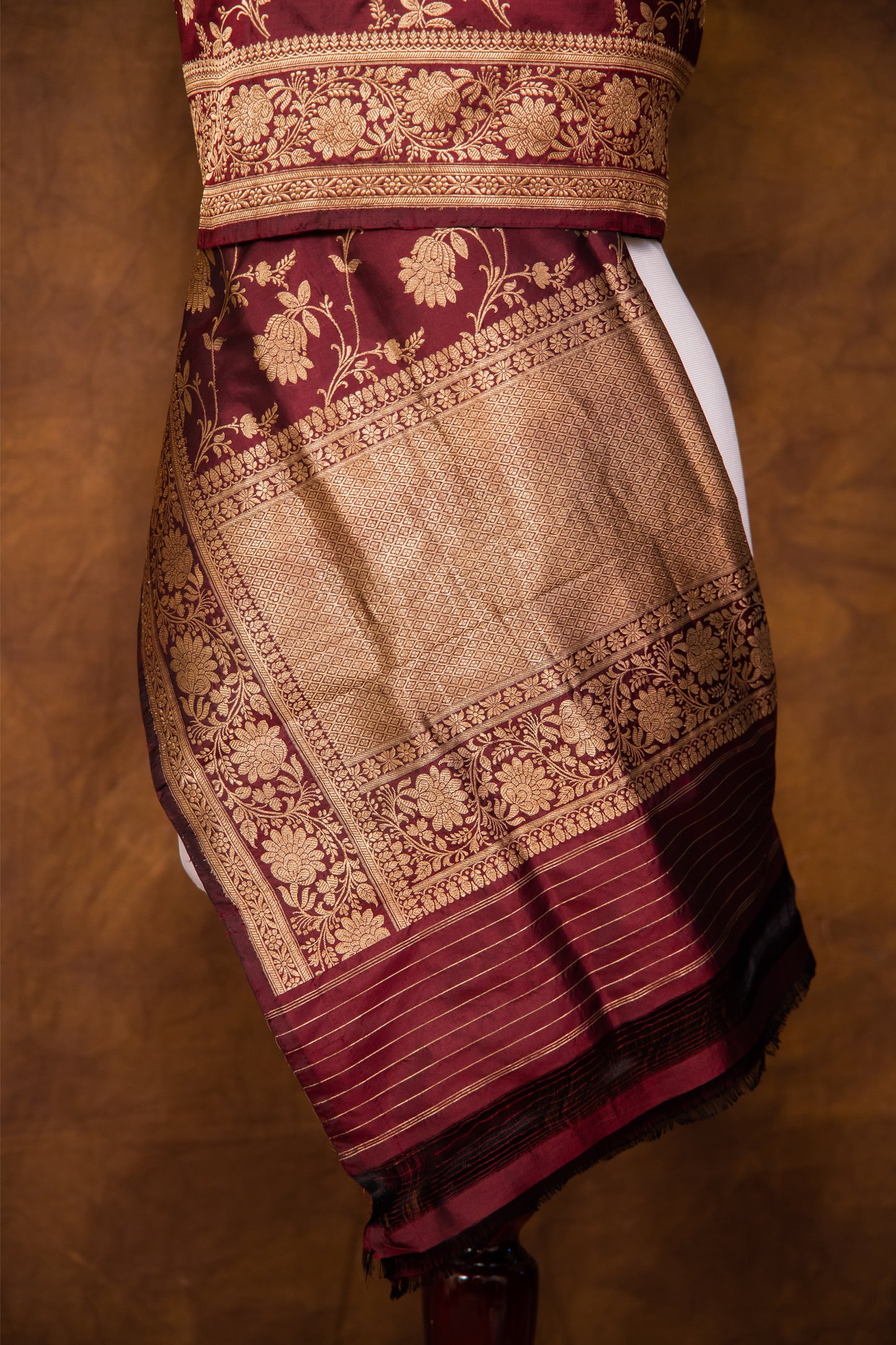 Chocolate Katan Pure Silk Dupatta - Panaya