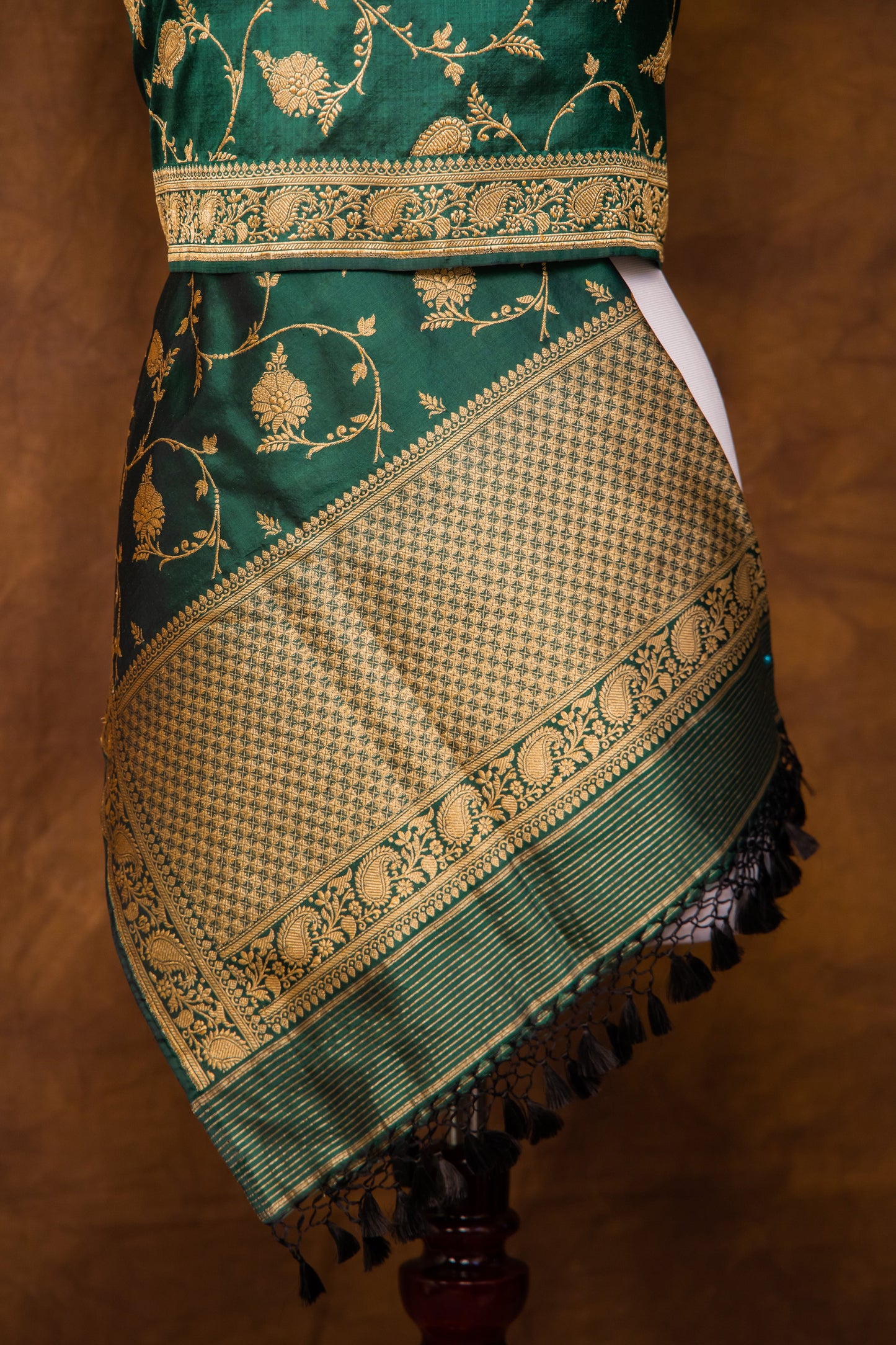 Green Katan Pure Silk Dupatta - Panaya