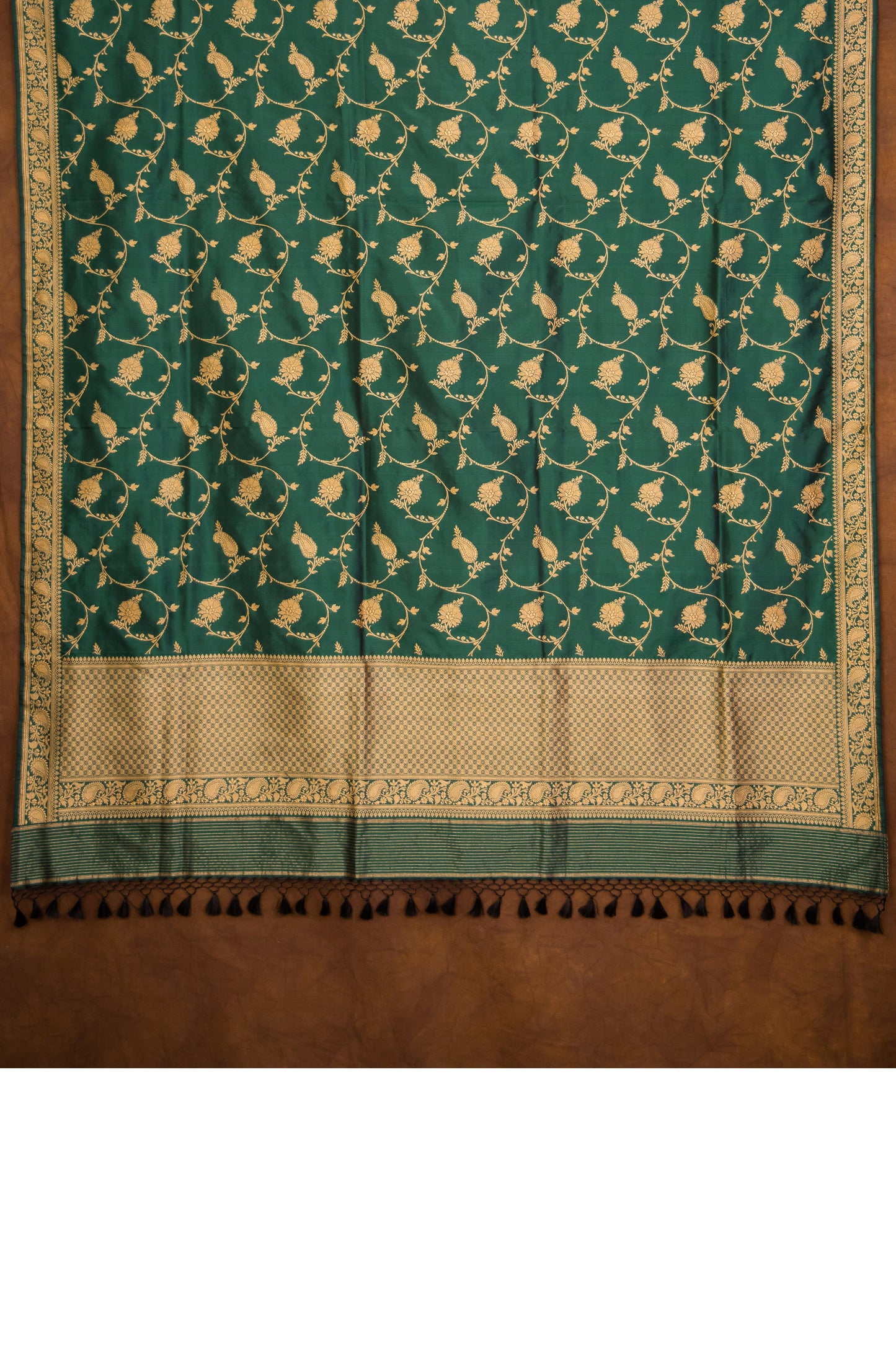 Green Katan Pure Silk Dupatta - Panaya