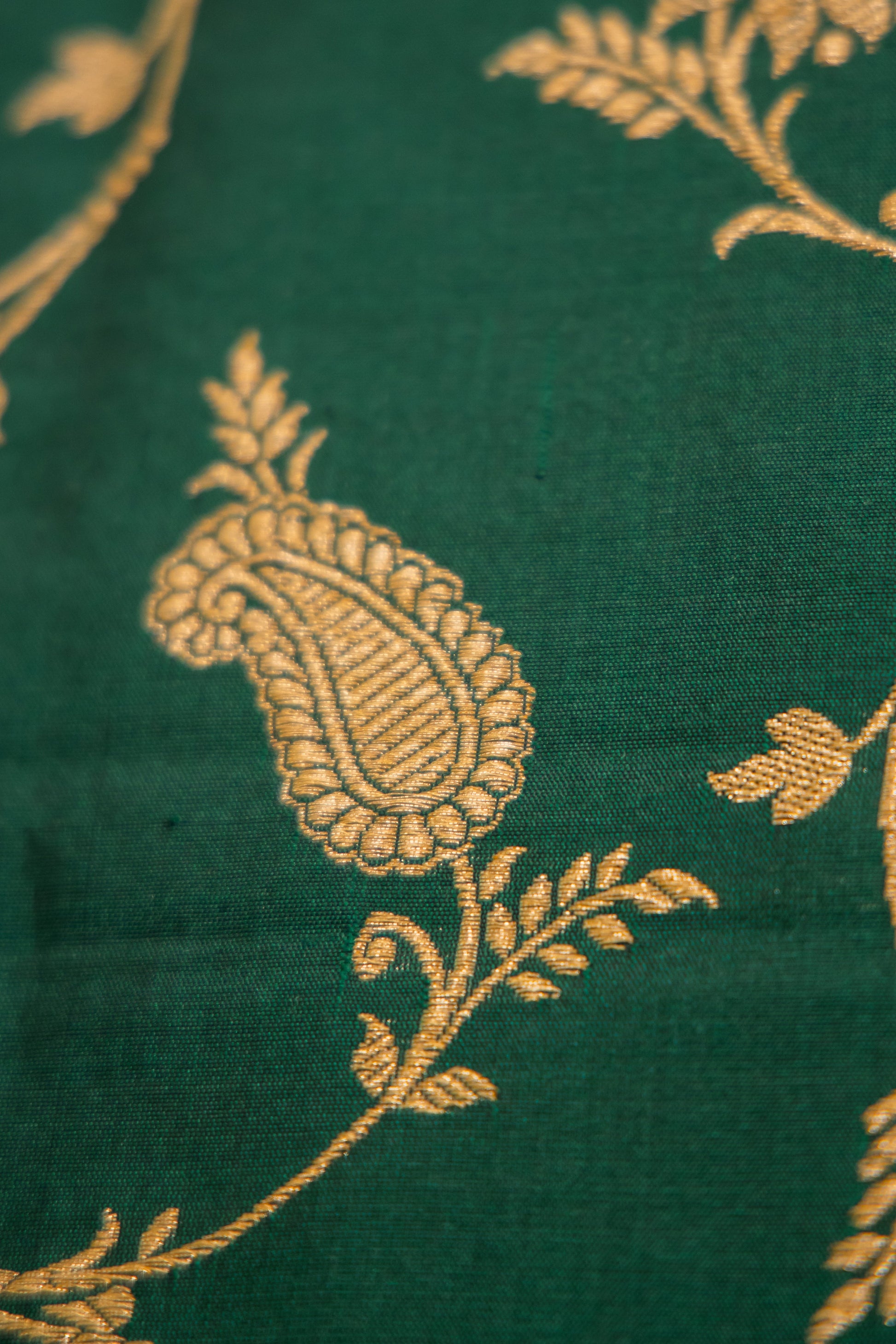 Green Katan Pure Silk Dupatta - Panaya