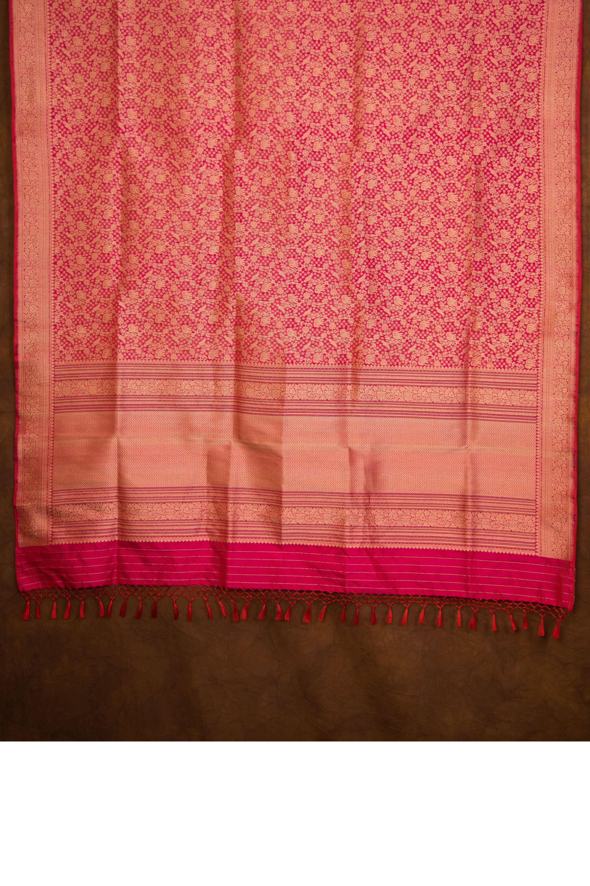 Pink Katan Pure Silk Dupatta - Panaya