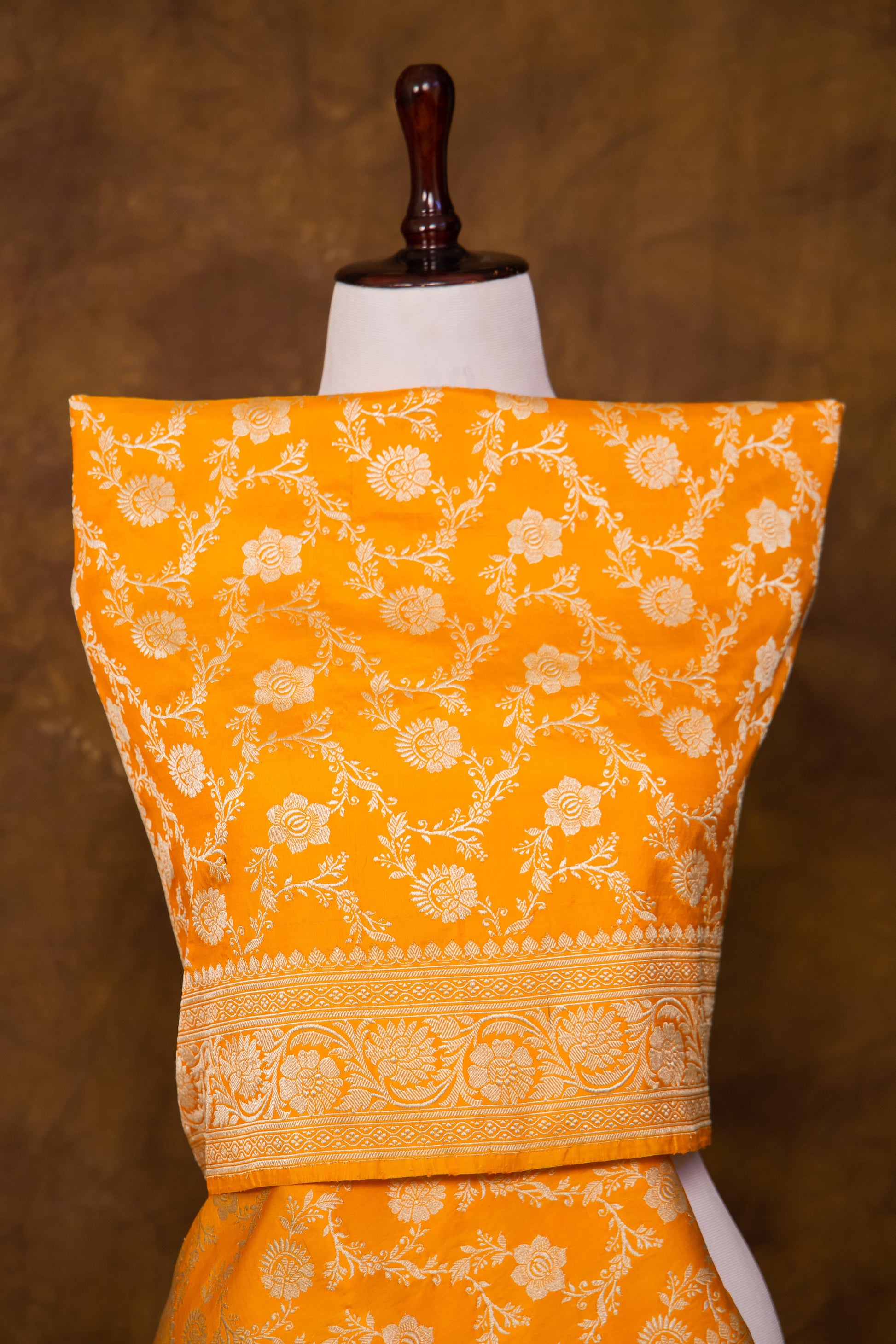 Orange Dupatta Katan Pure Silk - Panaya