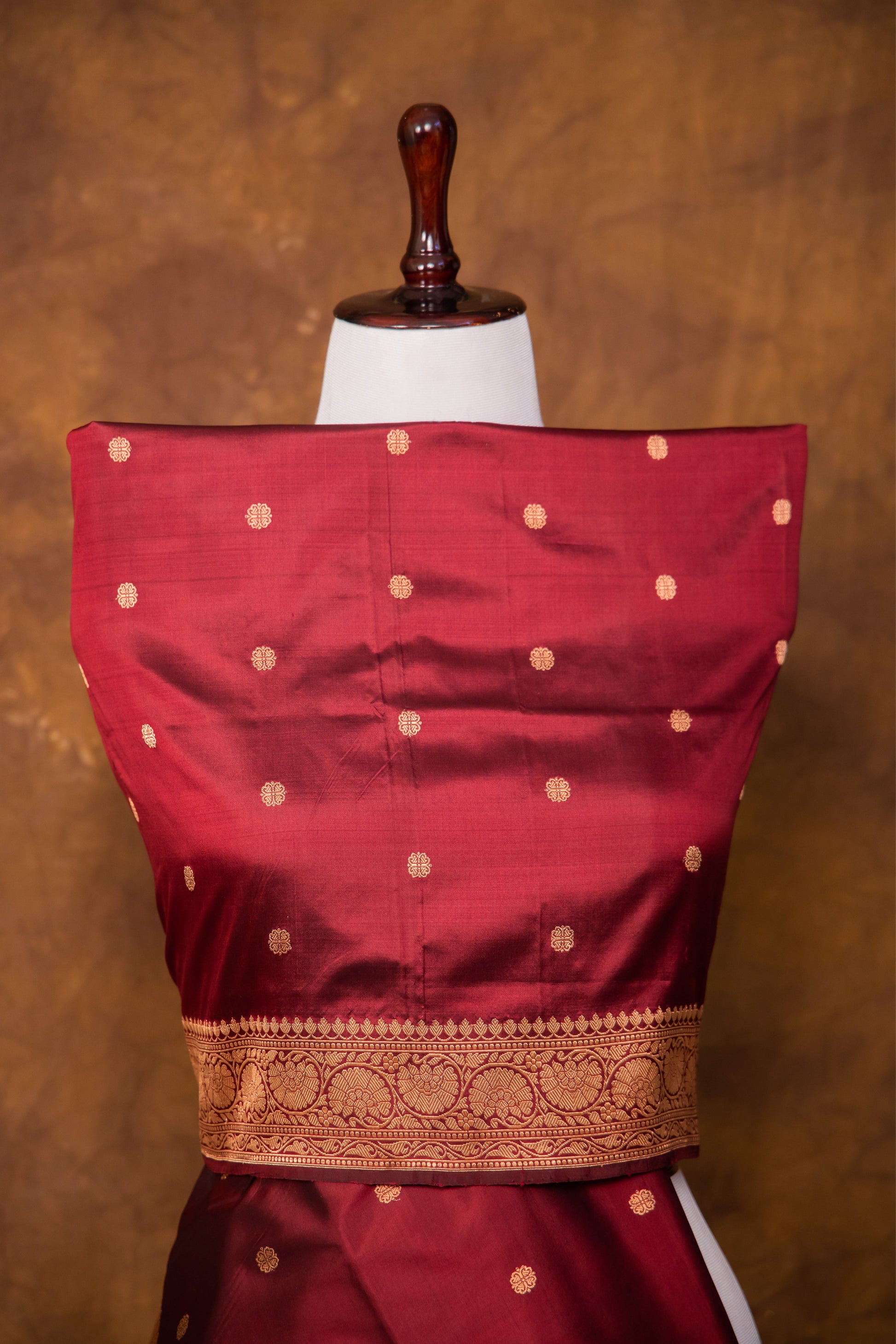 Maroon Dupatta Katan Pure Silk - Panaya