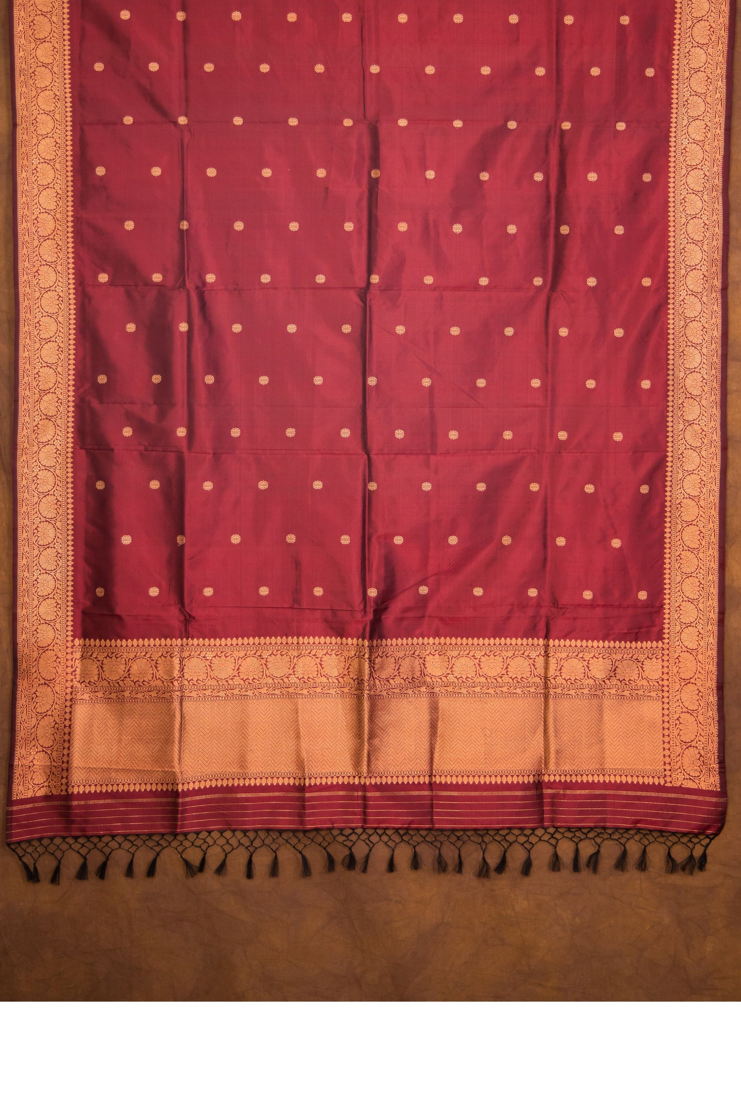 Maroon Dupatta Katan Pure Silk - Panaya